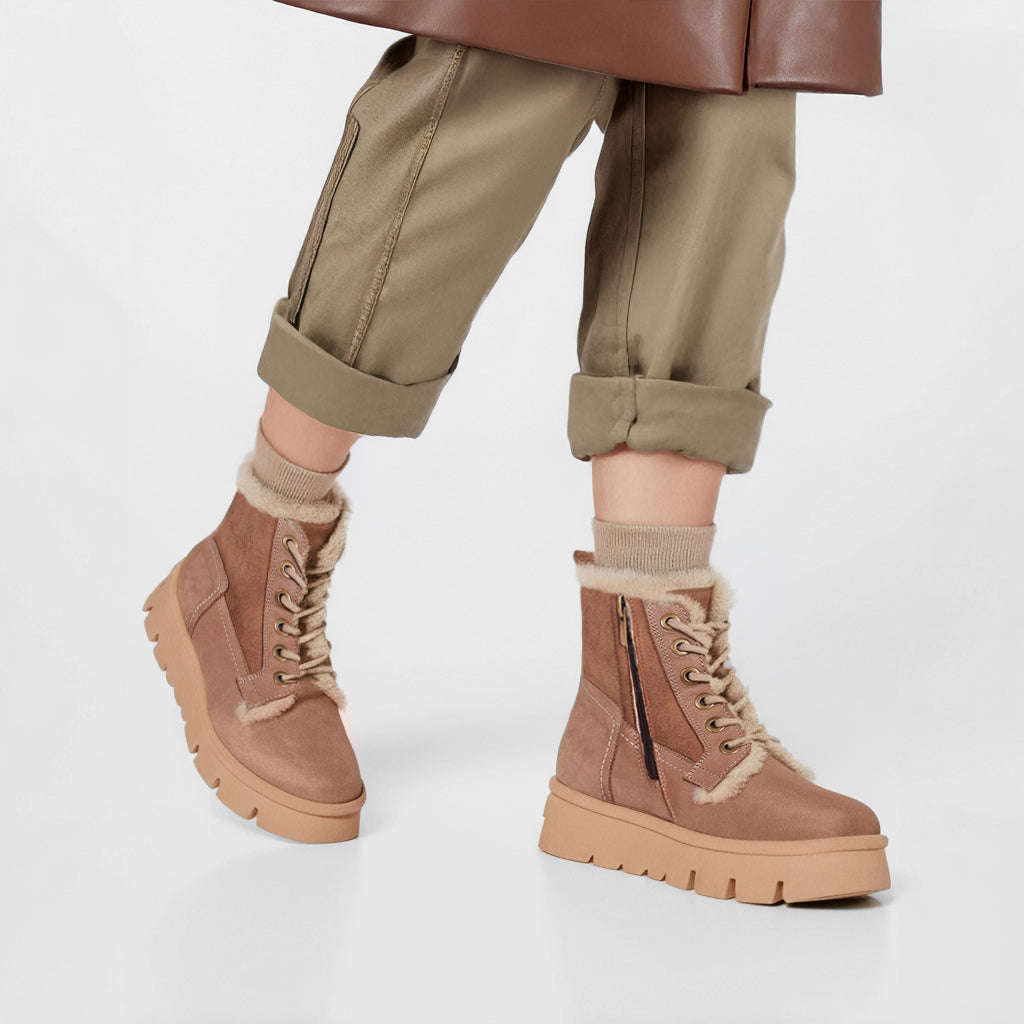sahara（MARTE）Fur Docking Zip Top Barrett Shearling - Sahara