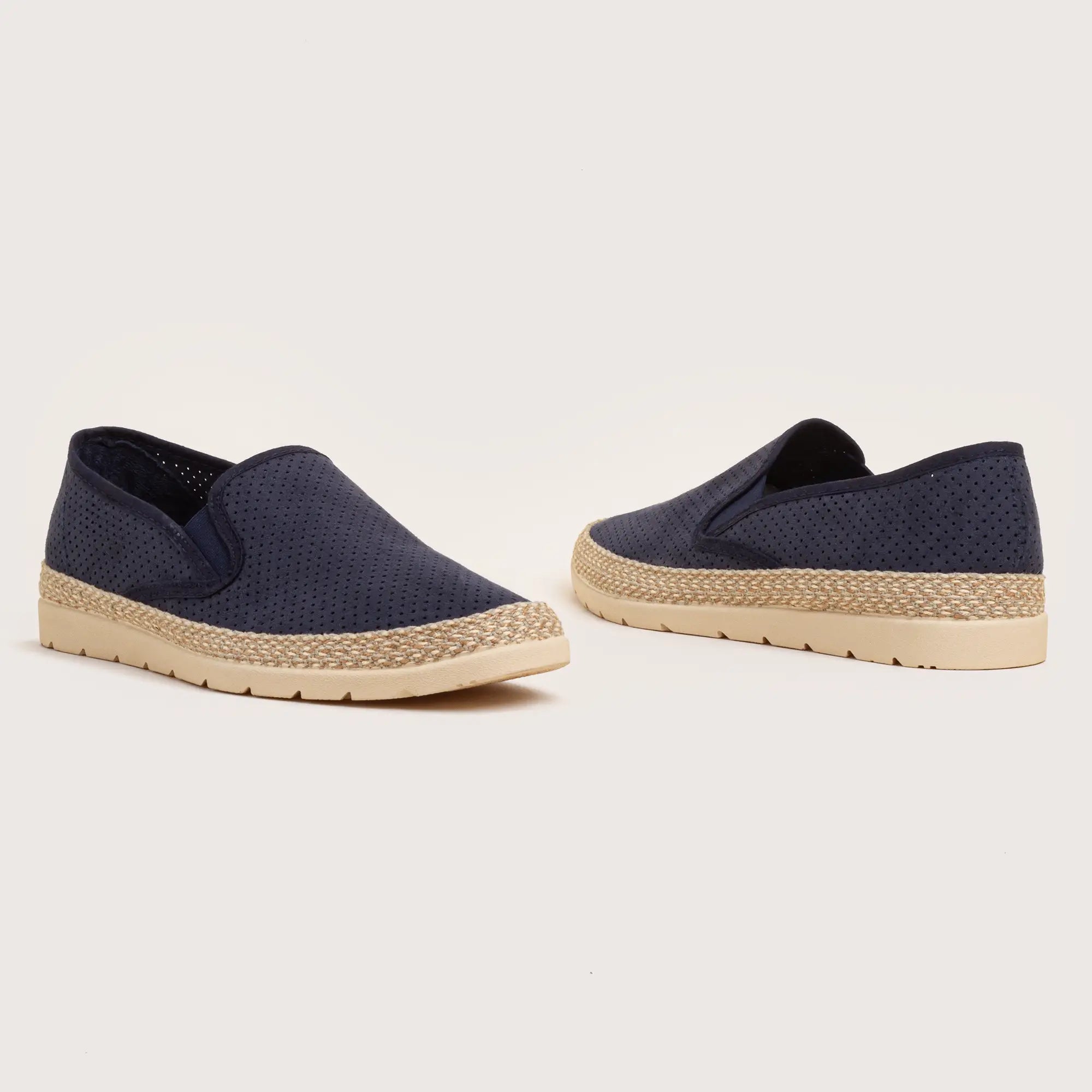 Butler Perforated Suede Slip On - Navy