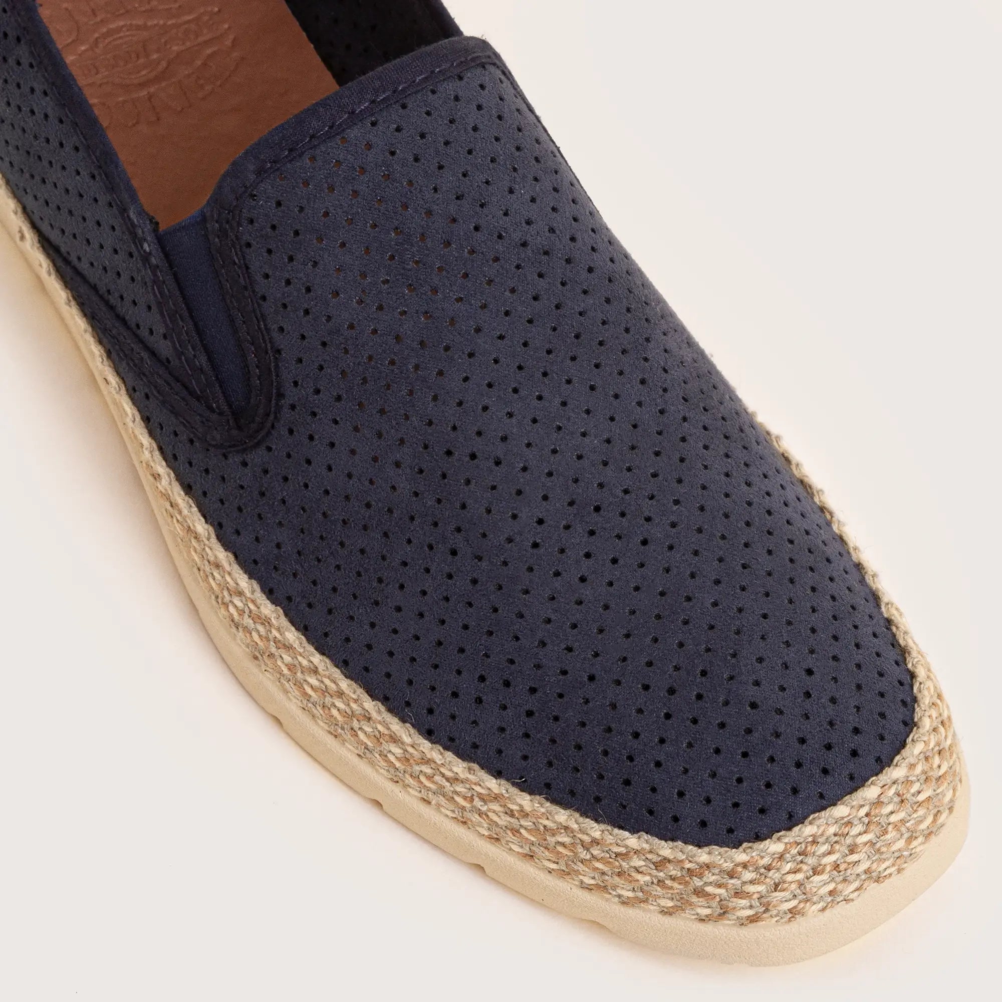 Butler Perforated Suede Slip On - Navy