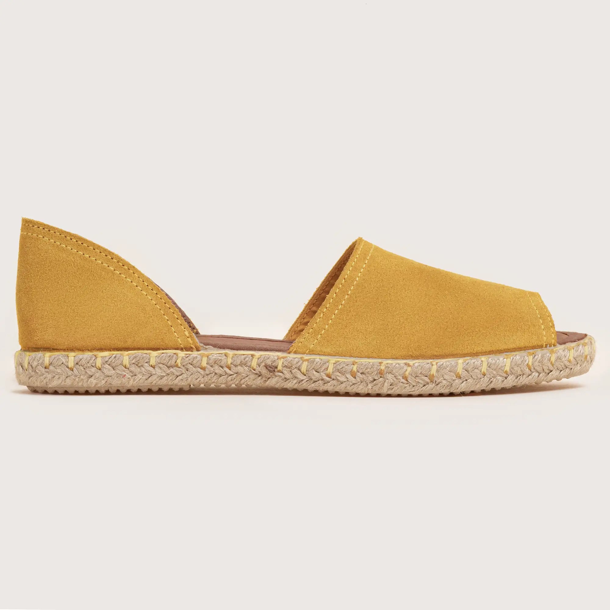 Coney Suede Open Toe Flat - Yellow