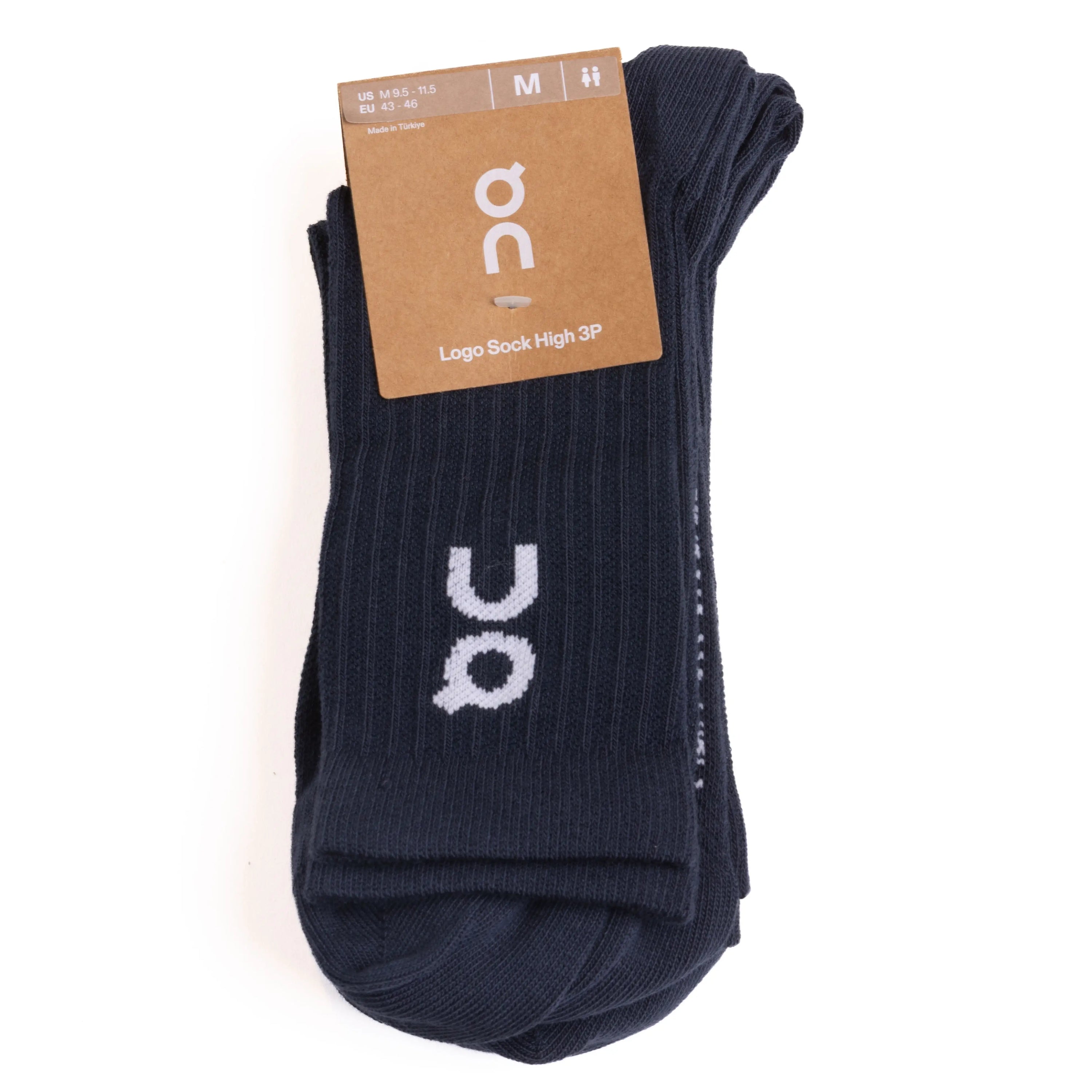 Unisex Logo Sock Hi 3pk - Navy