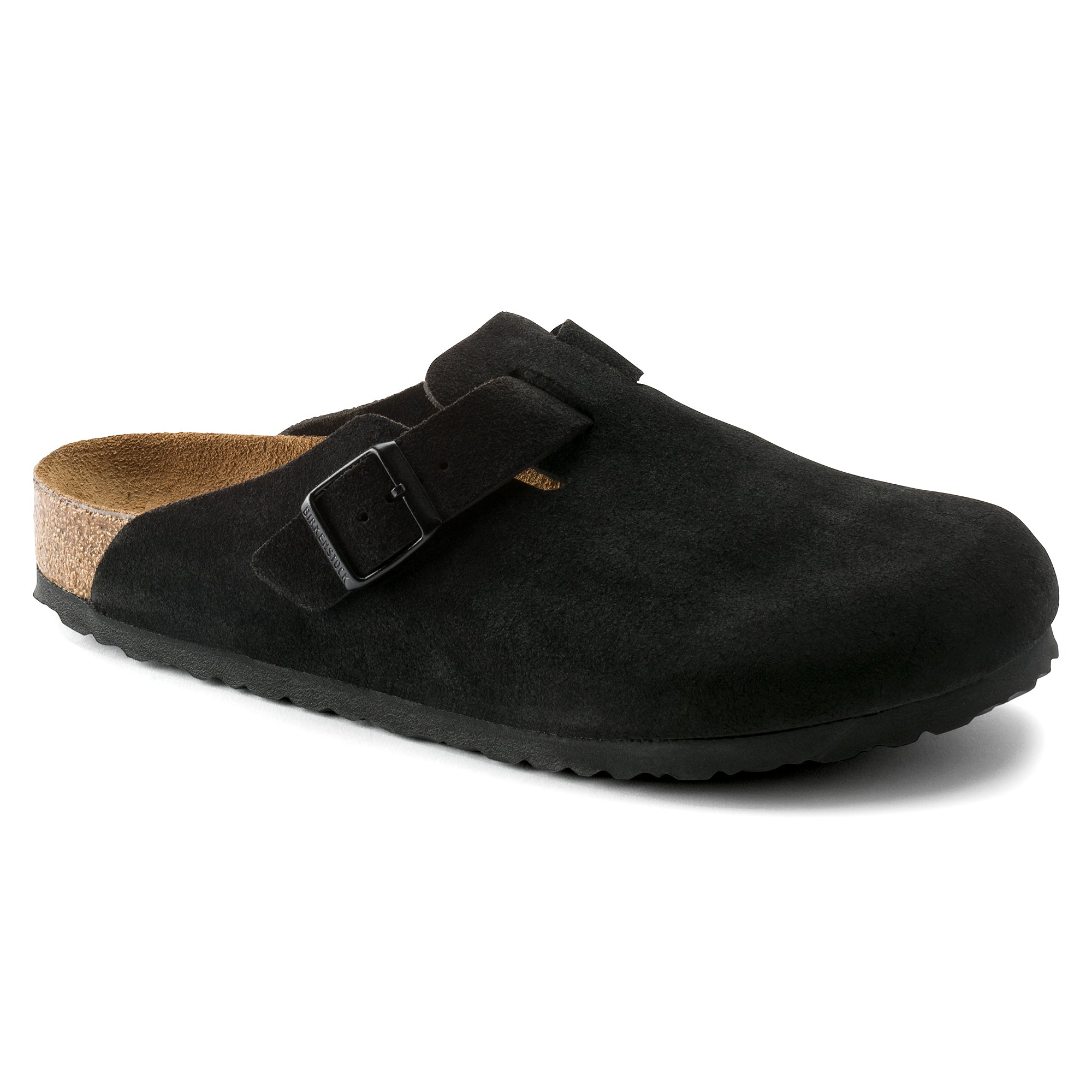 Boston Soft Footbed Suede Clog - Black