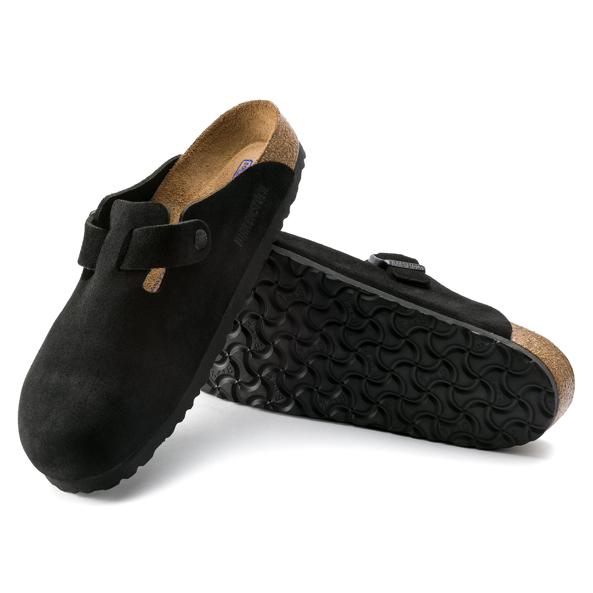  Boston Soft Footbed Suede Clog - Black