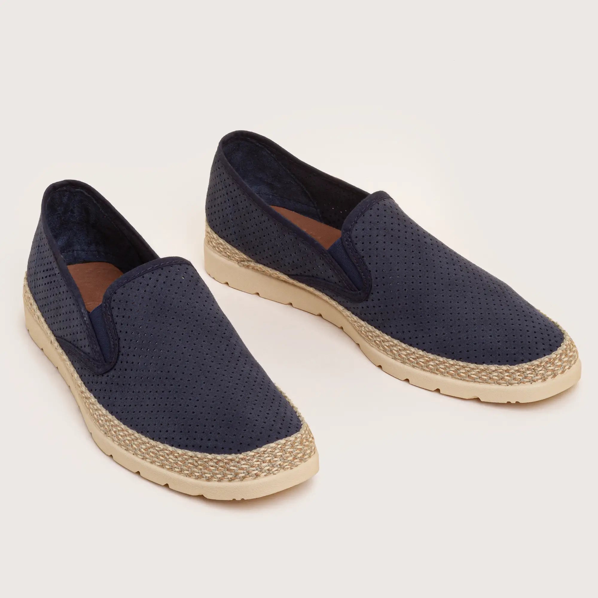 Butler Perforated Suede Slip On - Navy