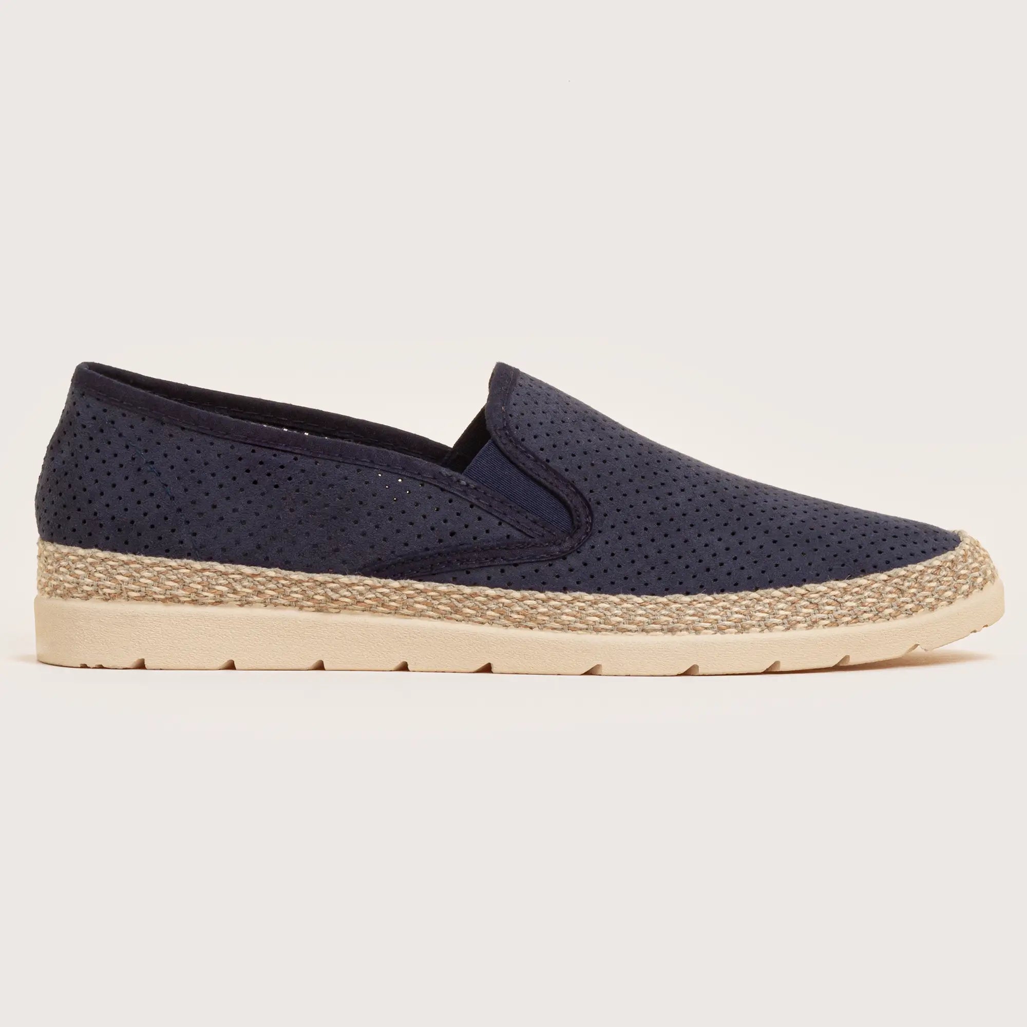 Butler Perforated Suede Slip On - Navy
