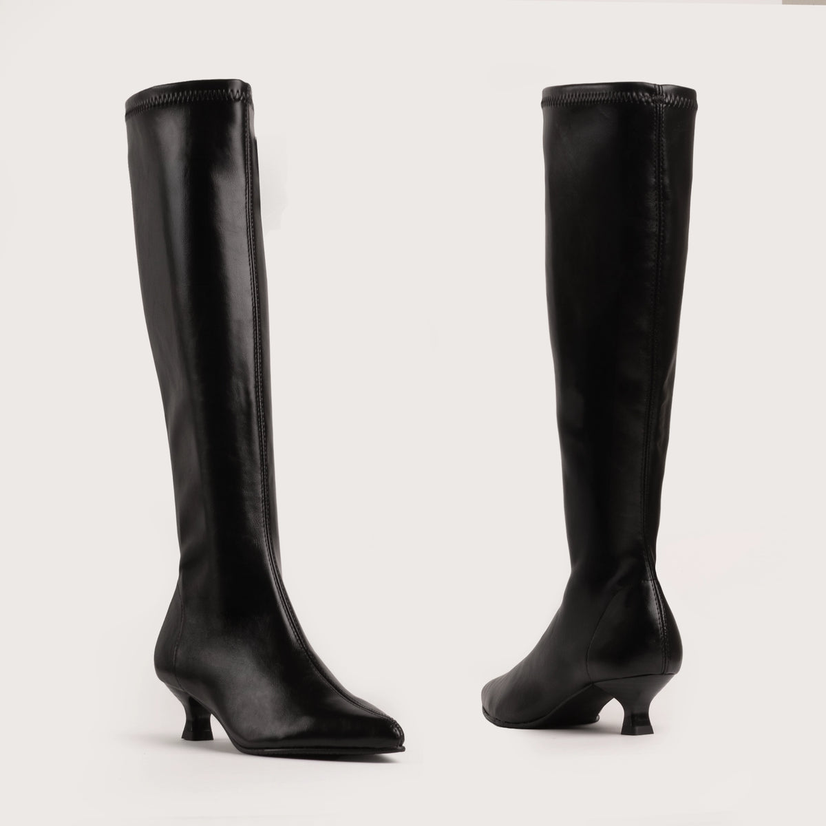 Byron - Black leather Stretch