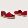 Coney Suede Open Toe Flat - Red