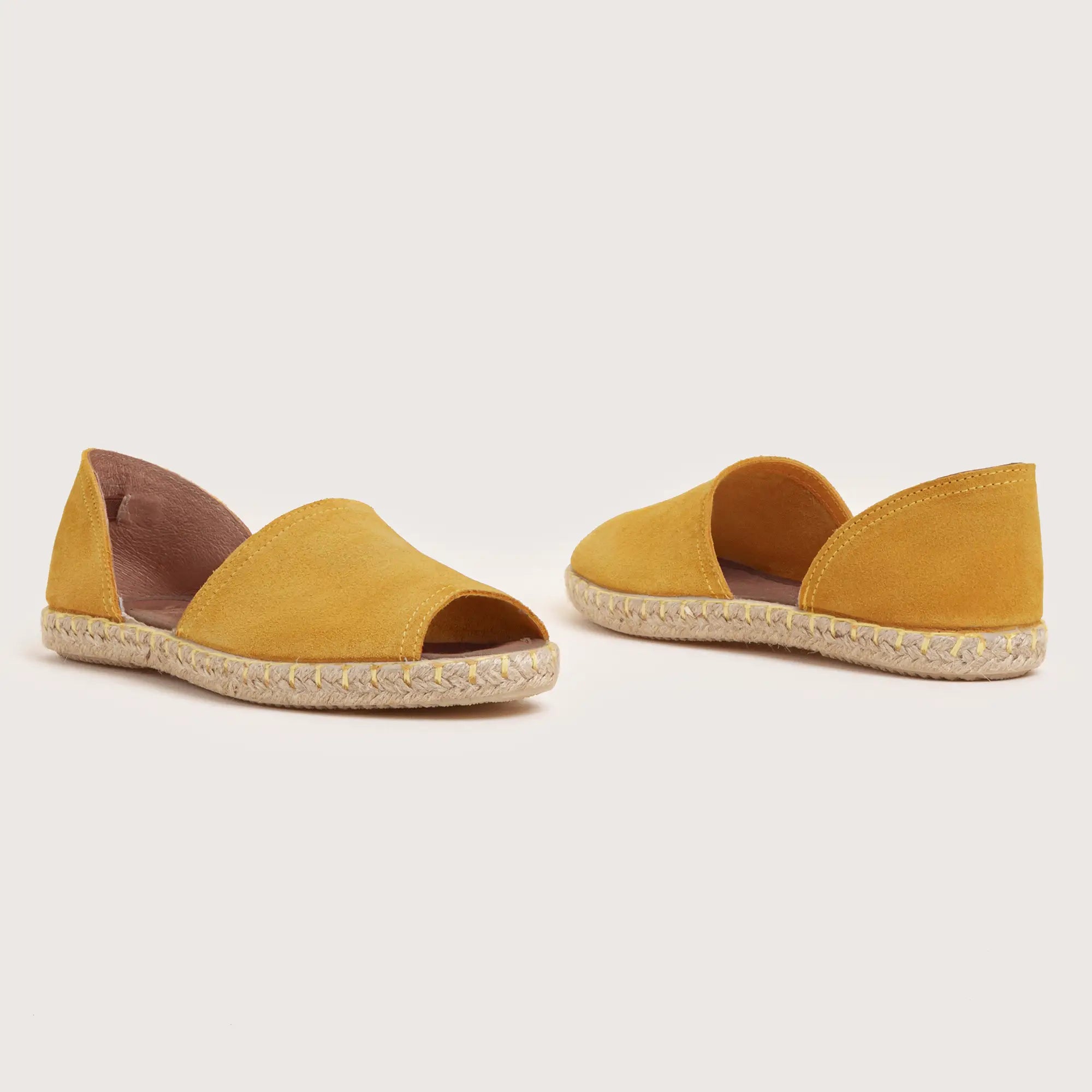 Coney Suede Open Toe Flat - Yellow