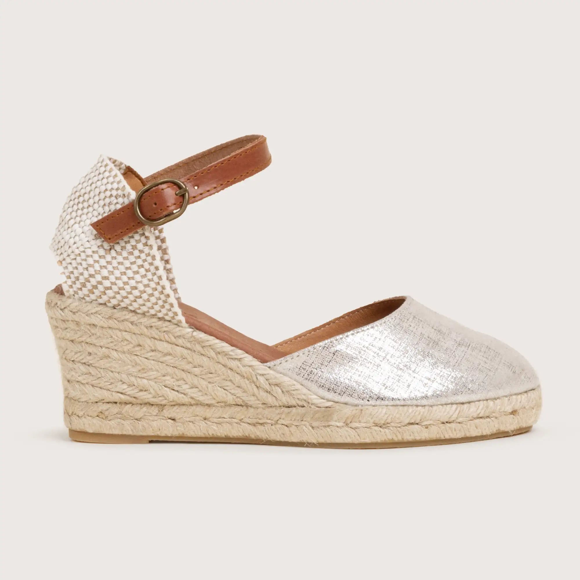 Catalina - Beige Metallic Suede