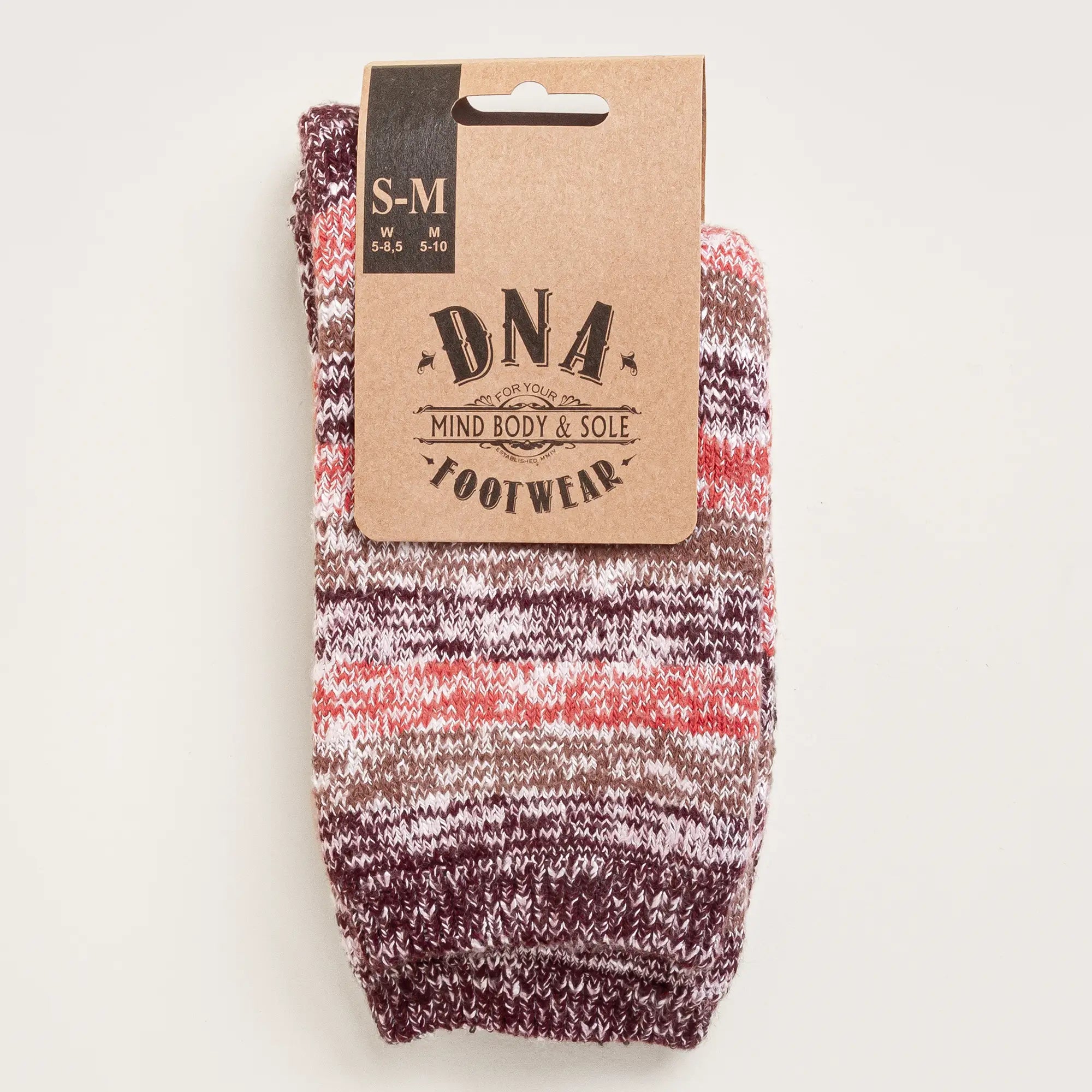 Women's  Wellness Stripe Sock - Burgundy