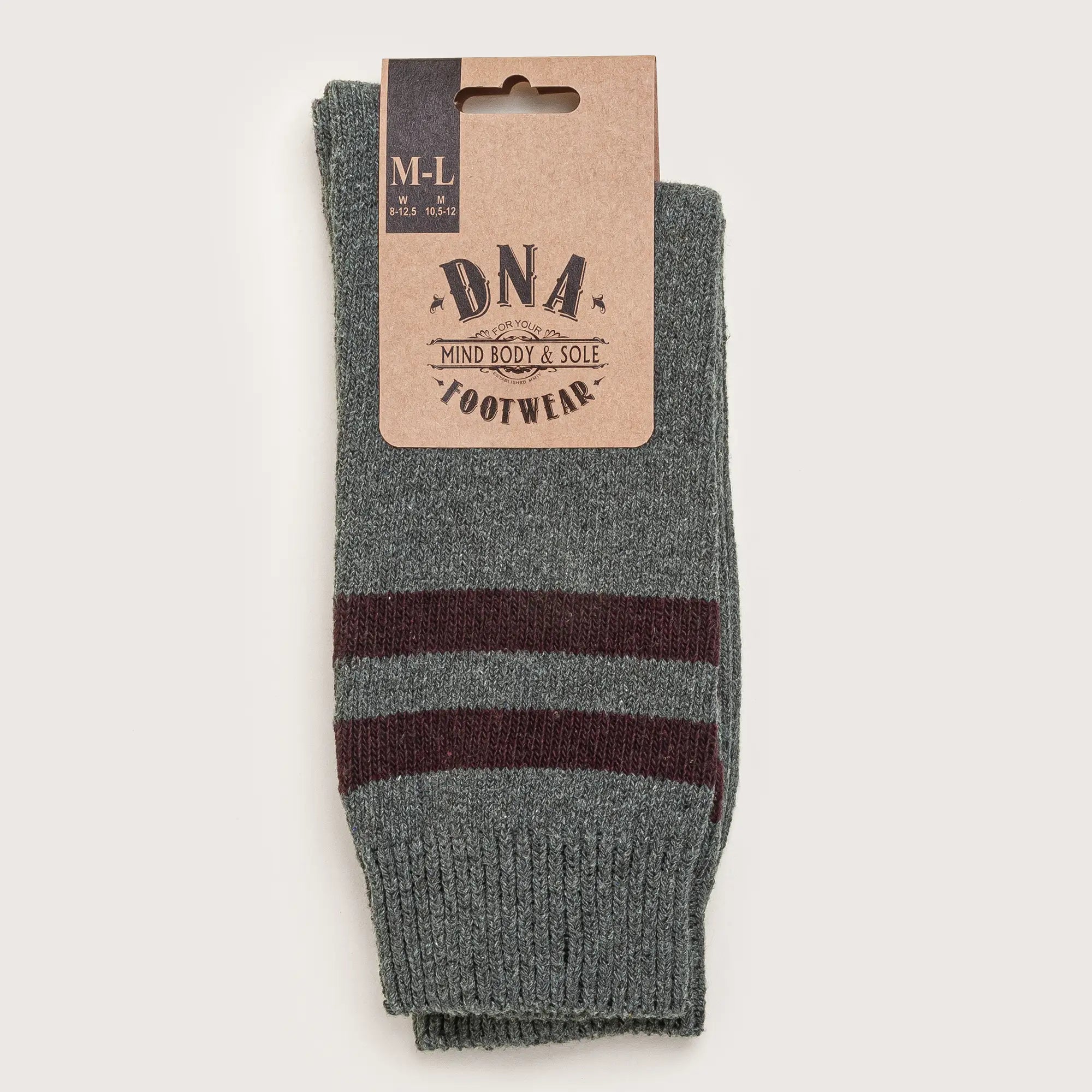 Men's Plain Stripe Sock - Bordeaux