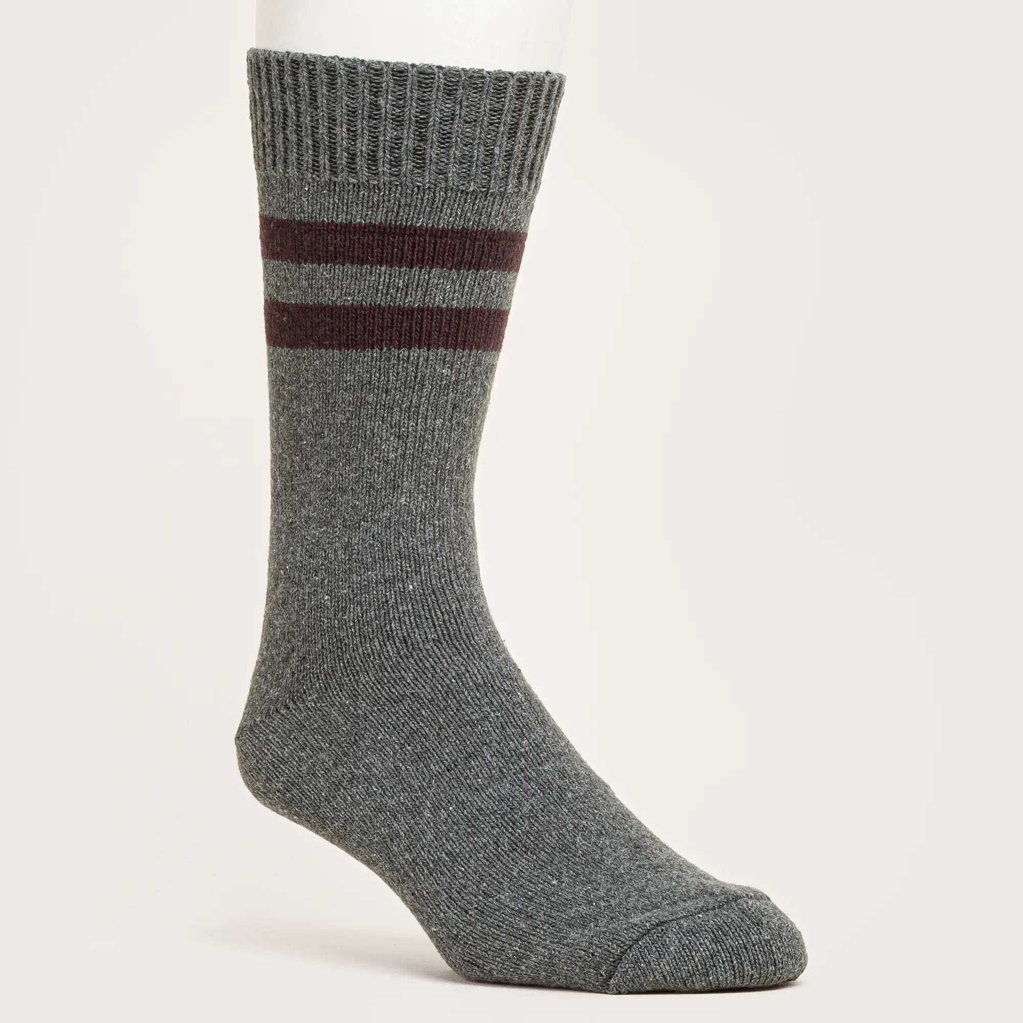 Men's Plain Stripe Sock - Bordeaux