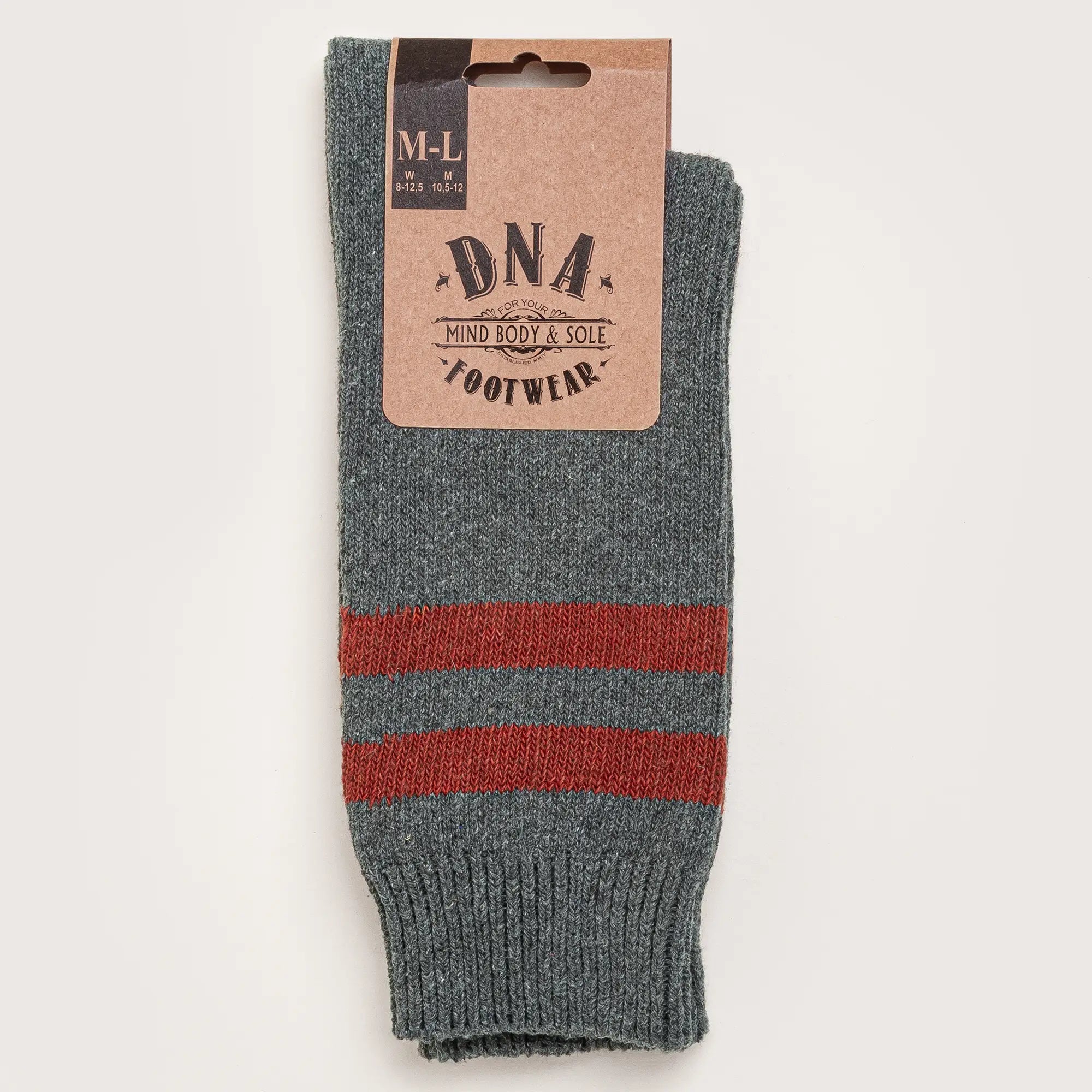 Men's Plain Stripe Sock - Red