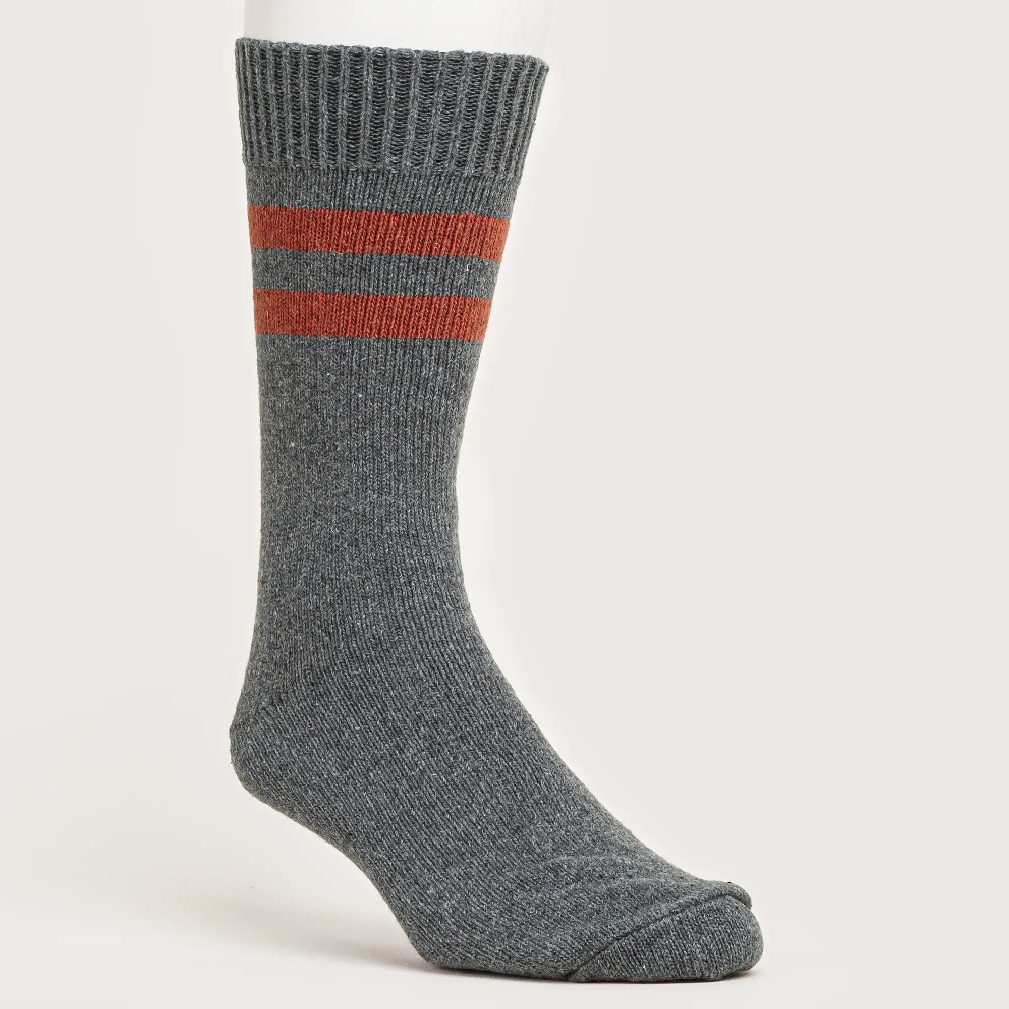 Men's Plain Stripe Sock - Red