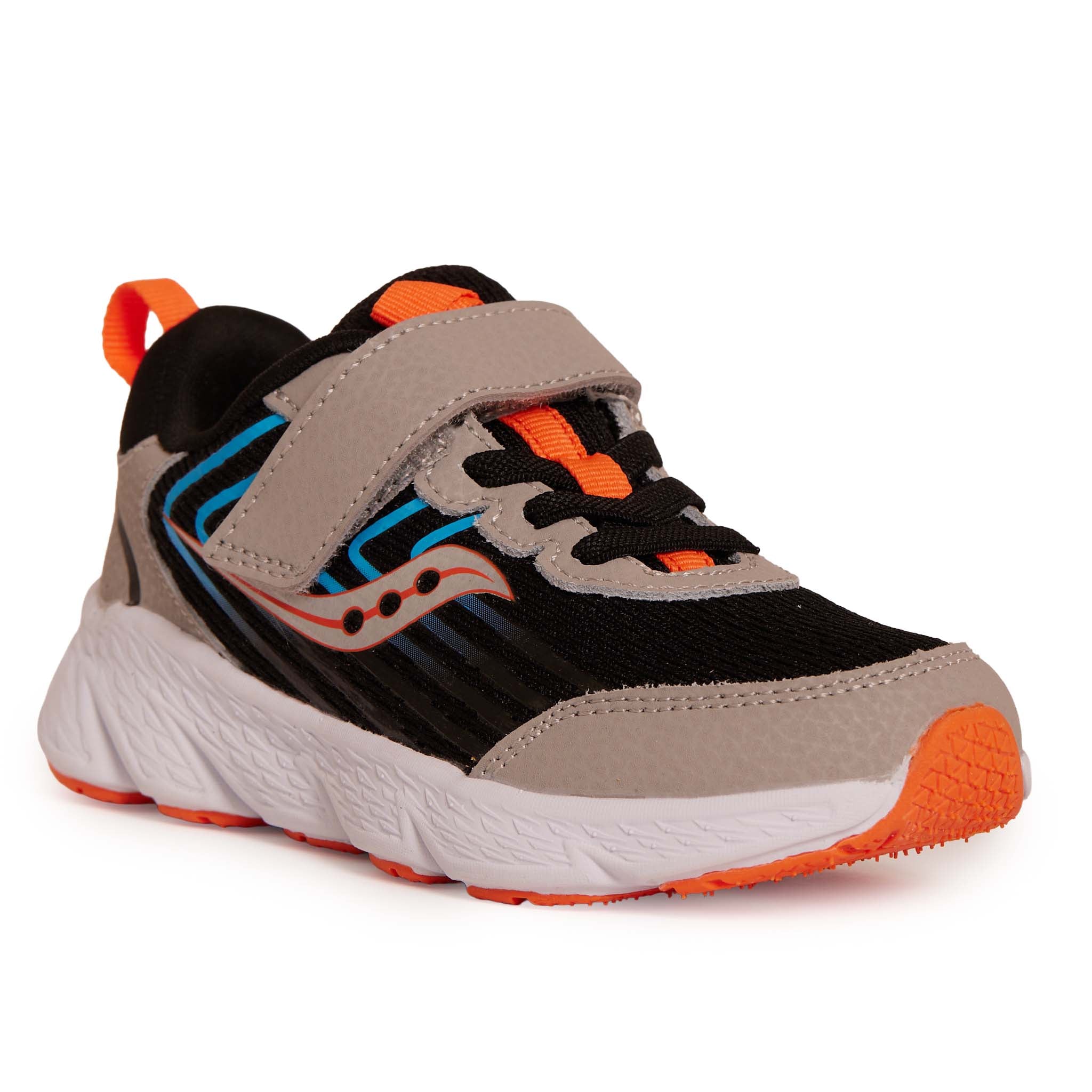 完成しました！ Saucony ベロシティ ランニングシューズ, ブラック, 11 Little Kid