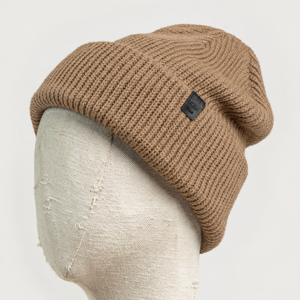 Wythe Ribbed Knit Beanie - Beige