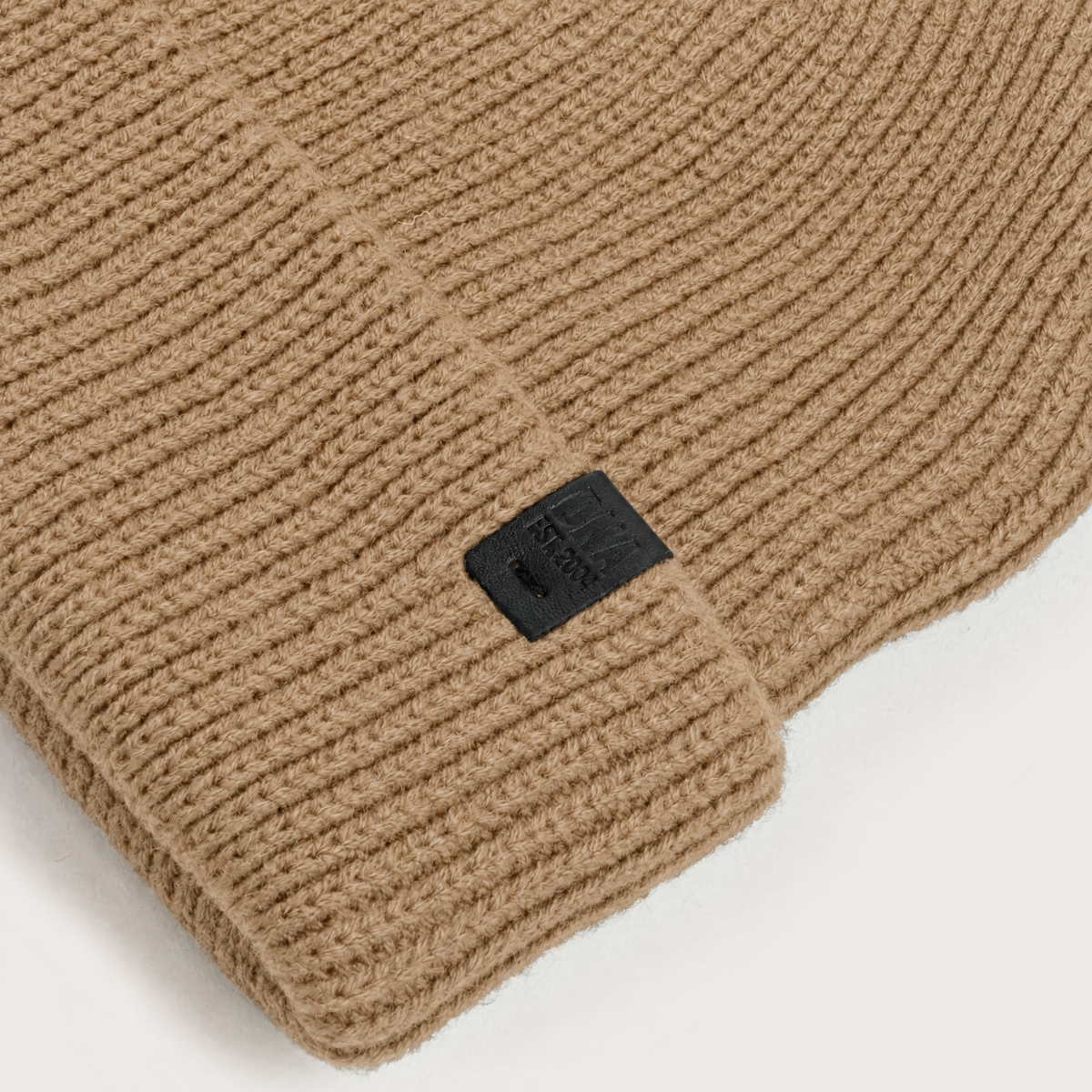 Wythe Ribbed Knit Beanie - Beige
