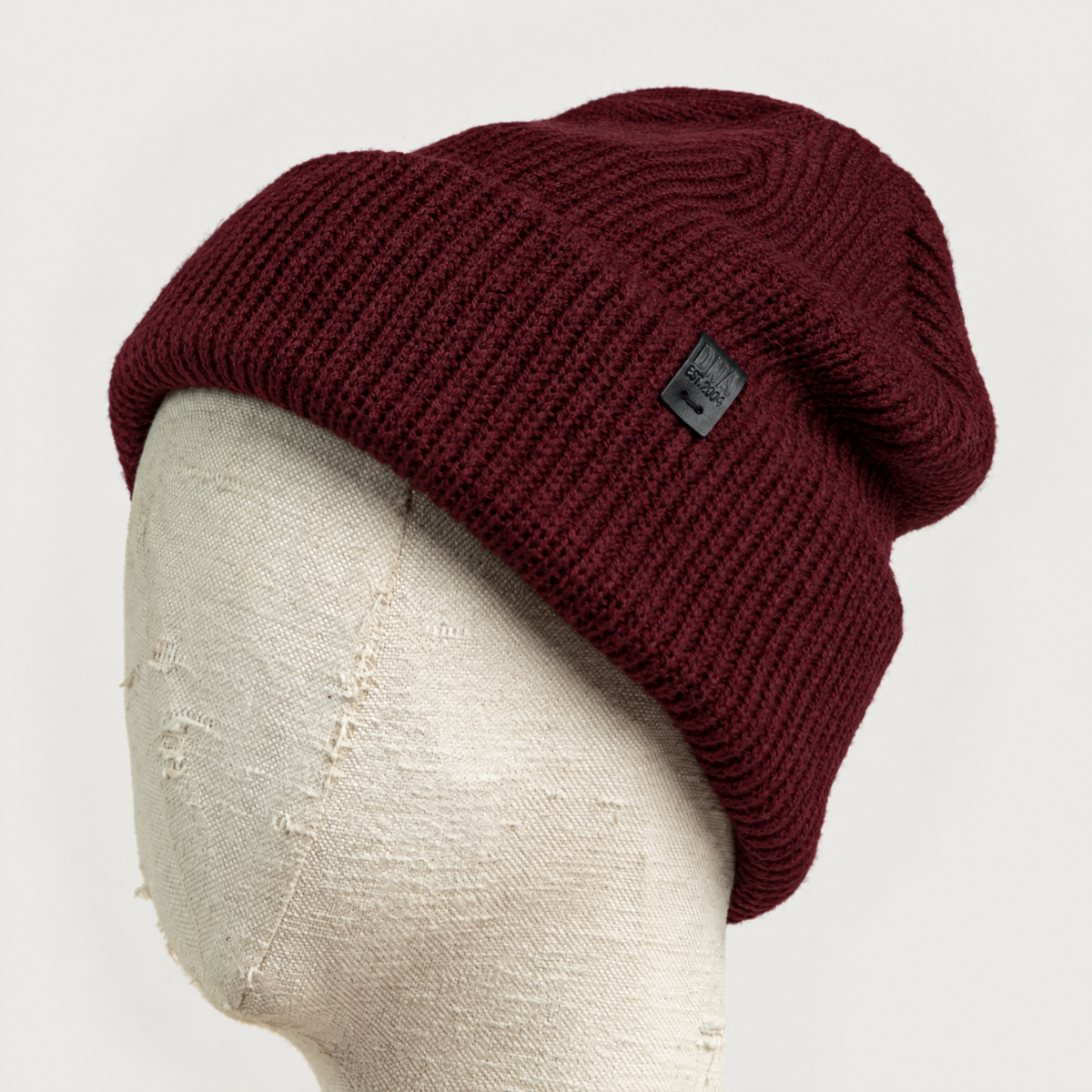 Wythe Ribbed Knit Beanie - Burgundy