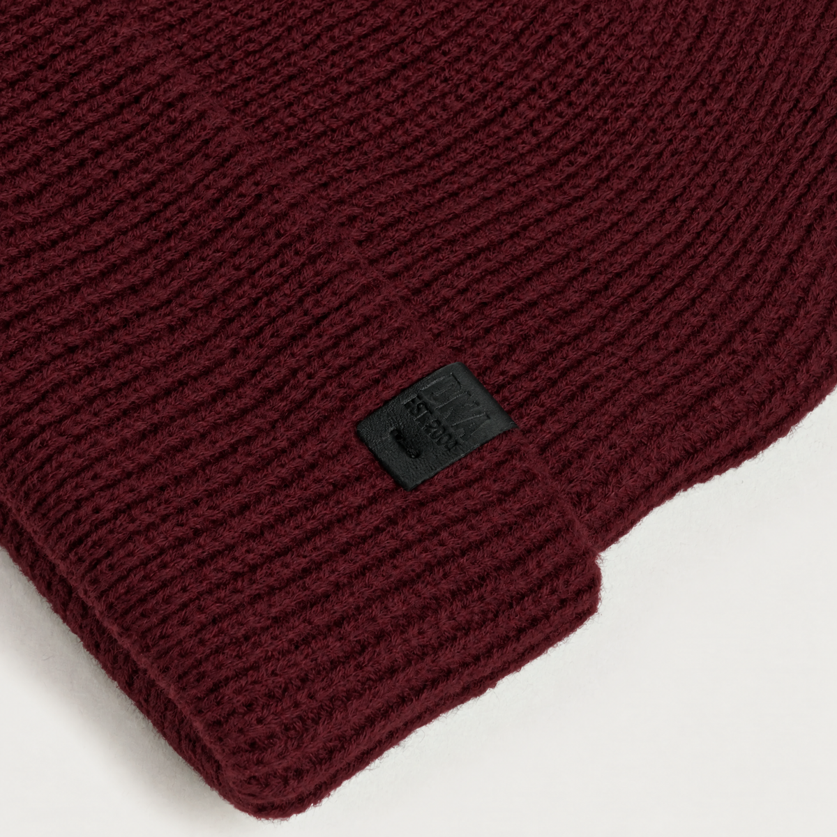 Wythe Ribbed Knit Beanie - Burgundy