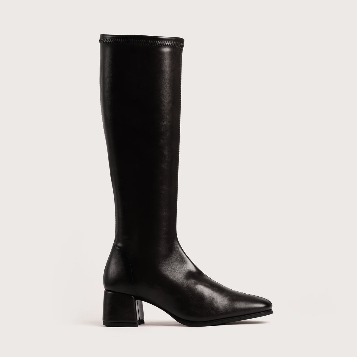 Lane - Black leather Stretch