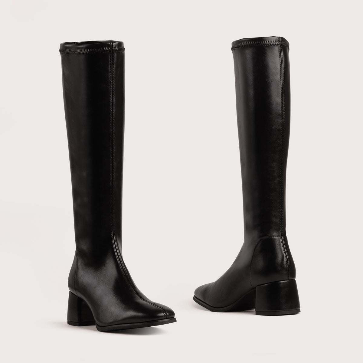 Lane - Black leather Stretch