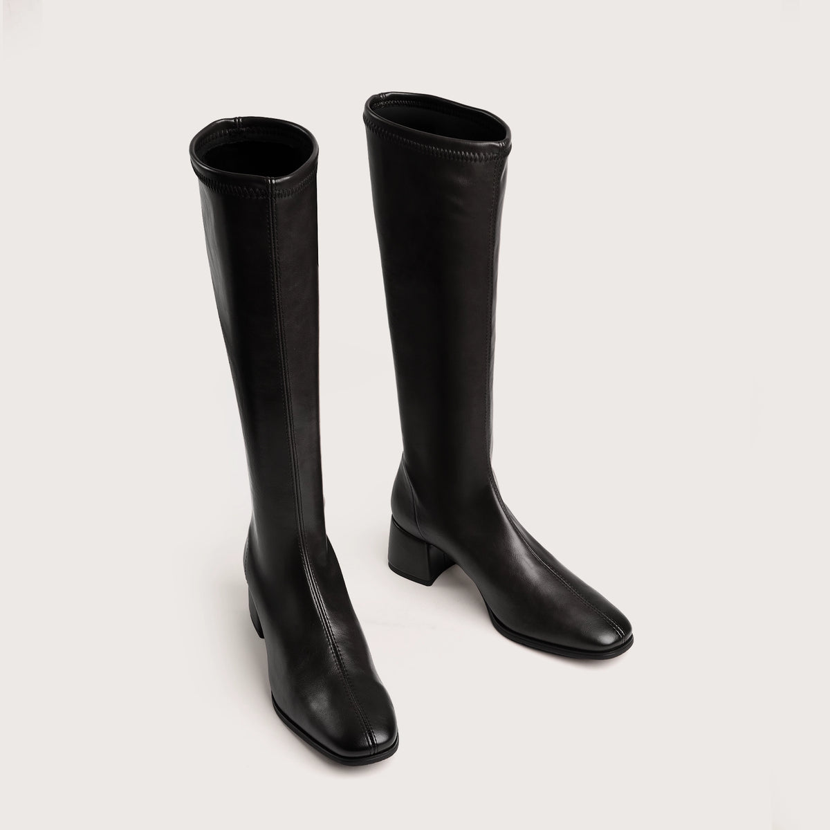 Lane - Black leather Stretch