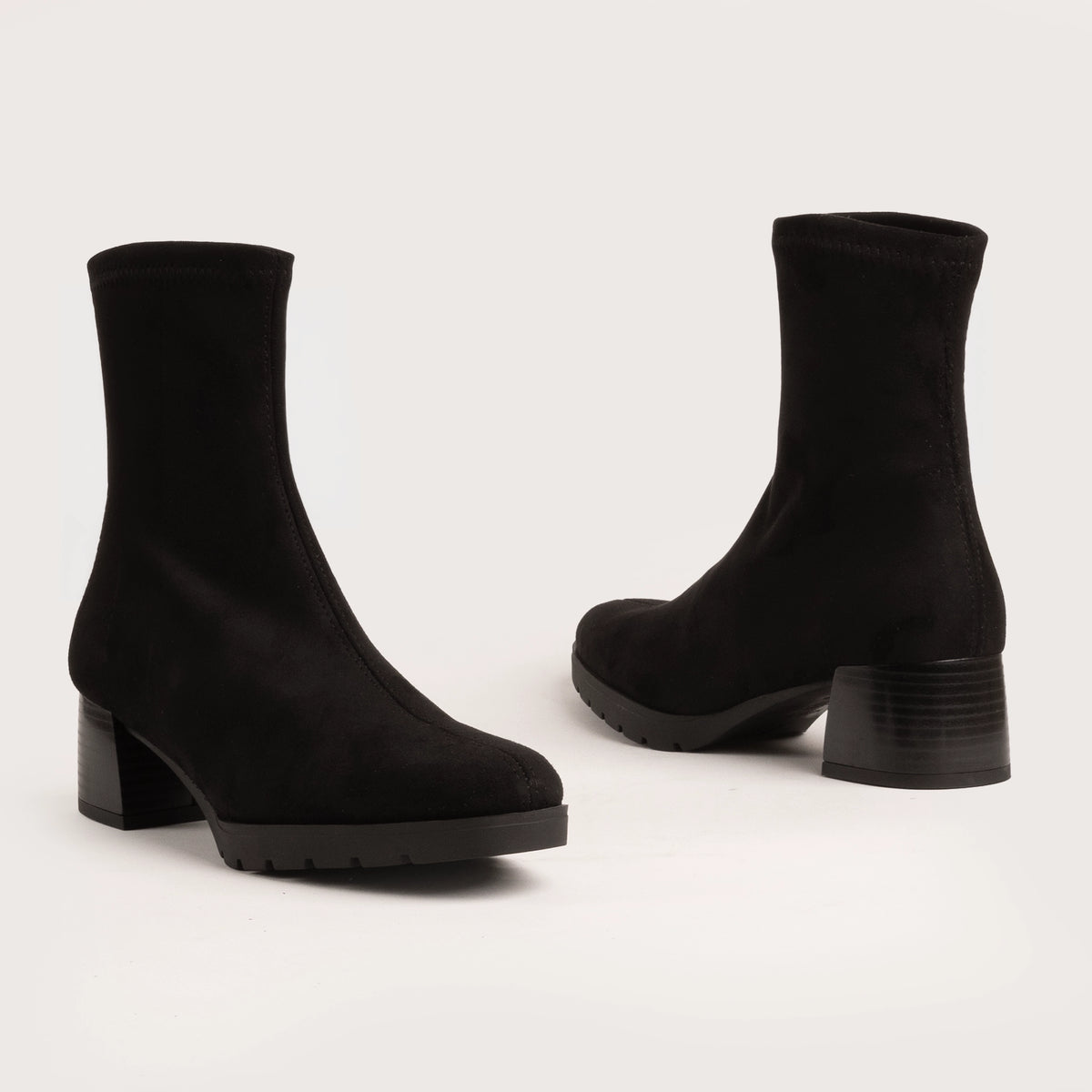 Laurie - Black Suede Stretch