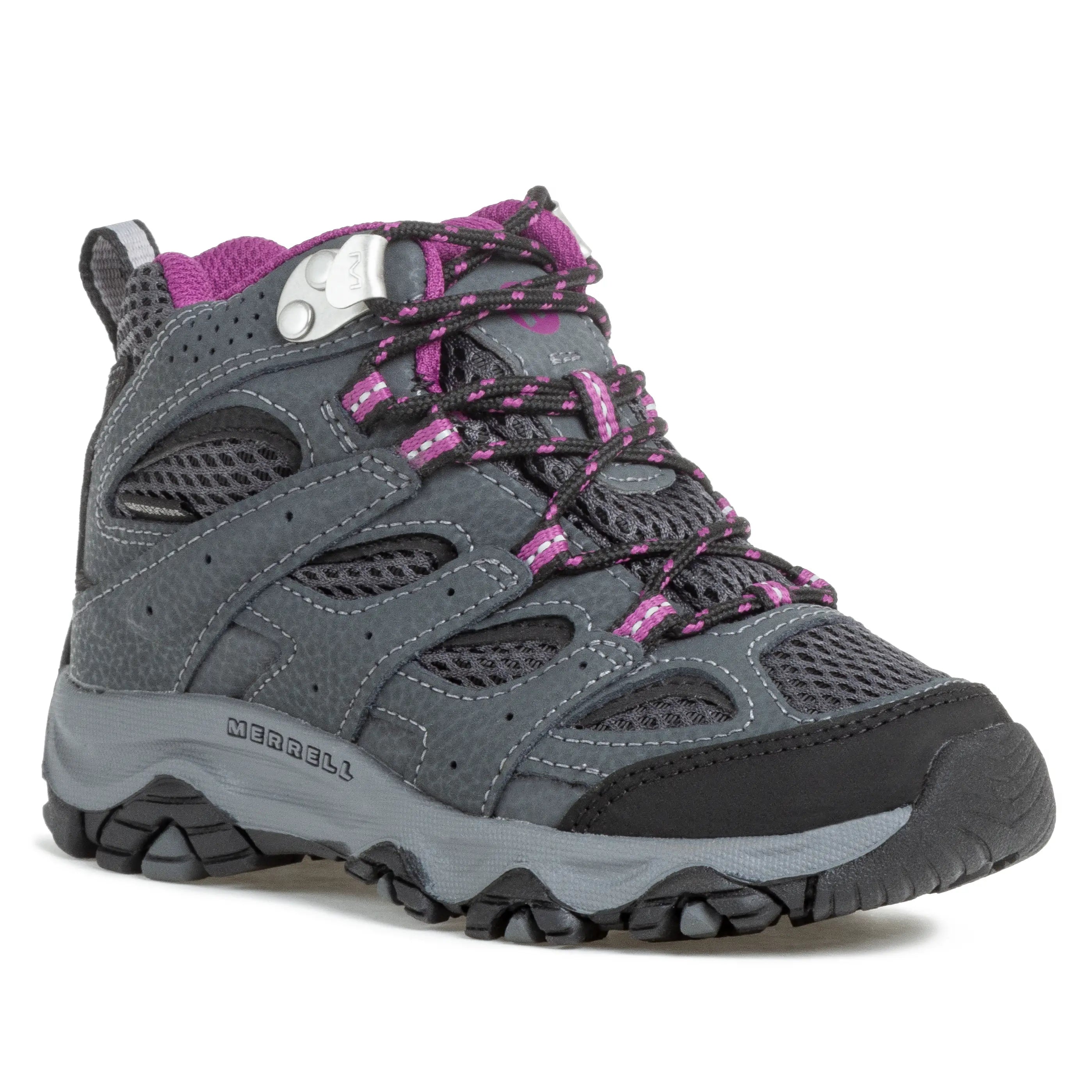 Kids Moab 3 Mid Waterproof - Grey/Berry