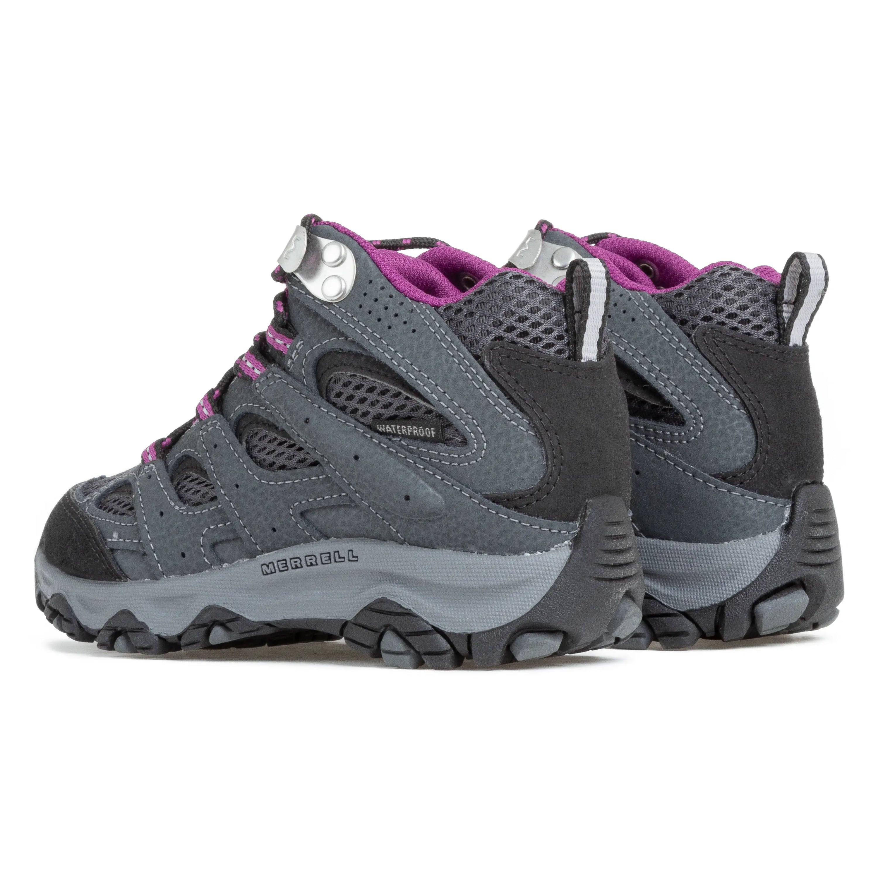 Kids Moab 3 Mid Waterproof - Grey/Berry