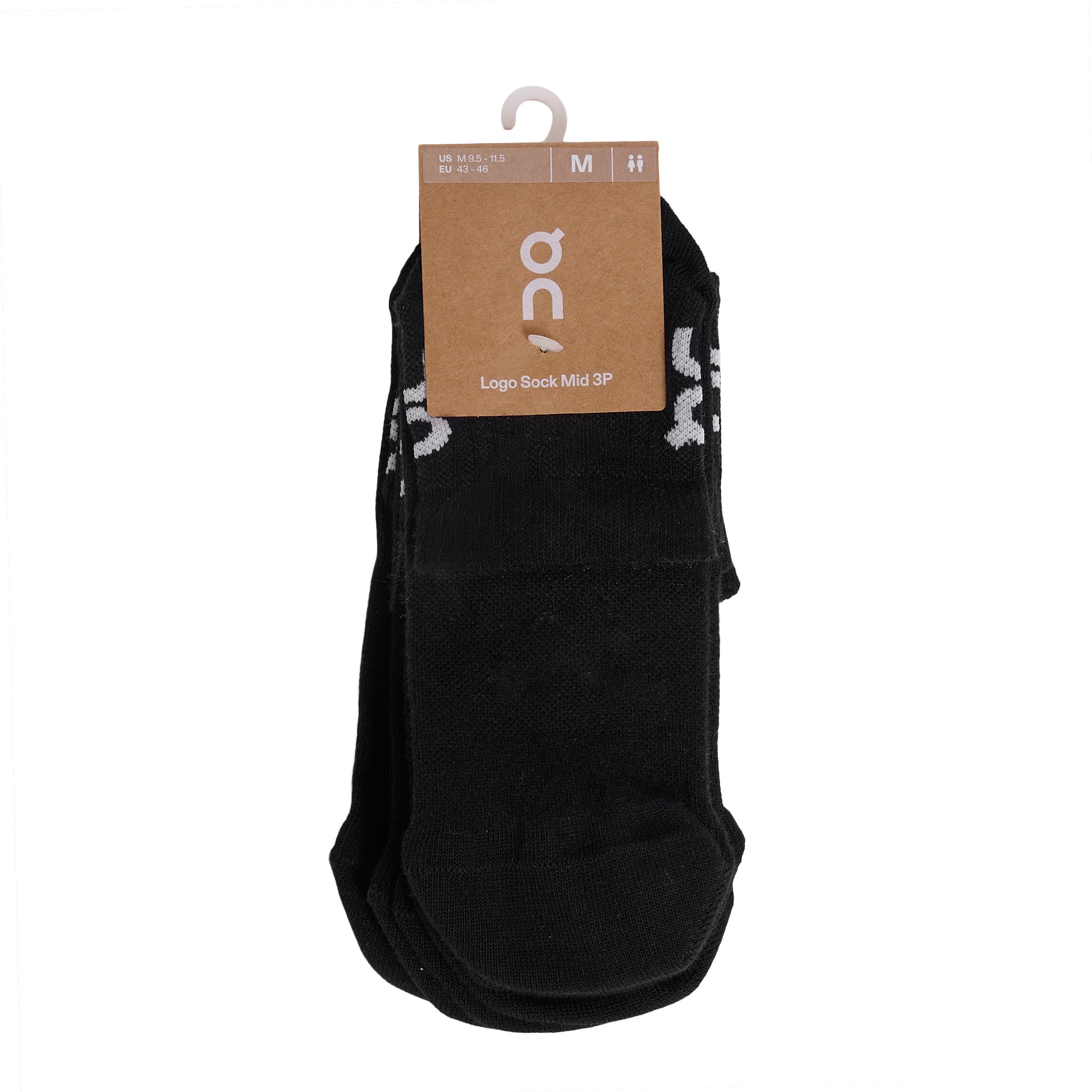 Unisex Logo Sockmid 3pk - Black
