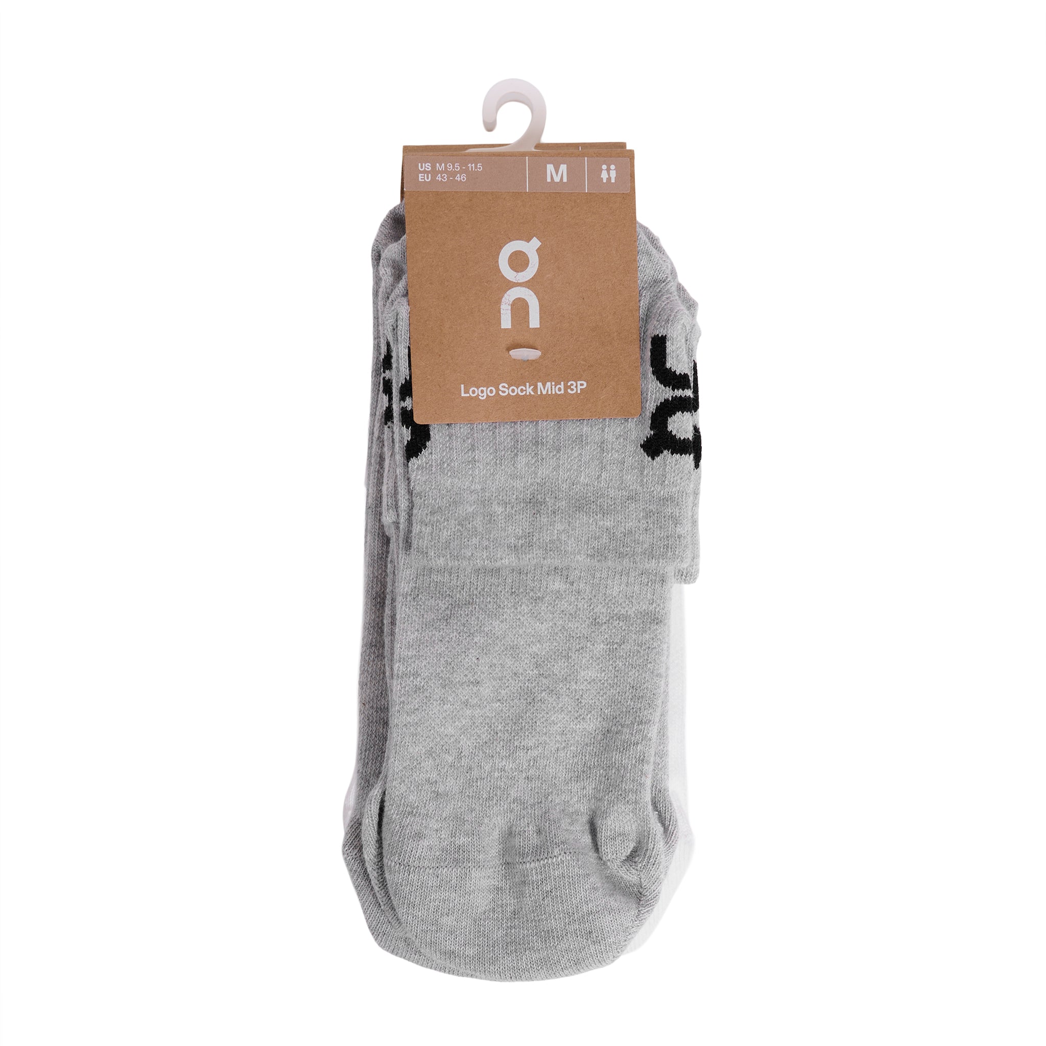 Unisex Logo Sockmid 3pk - Grey
