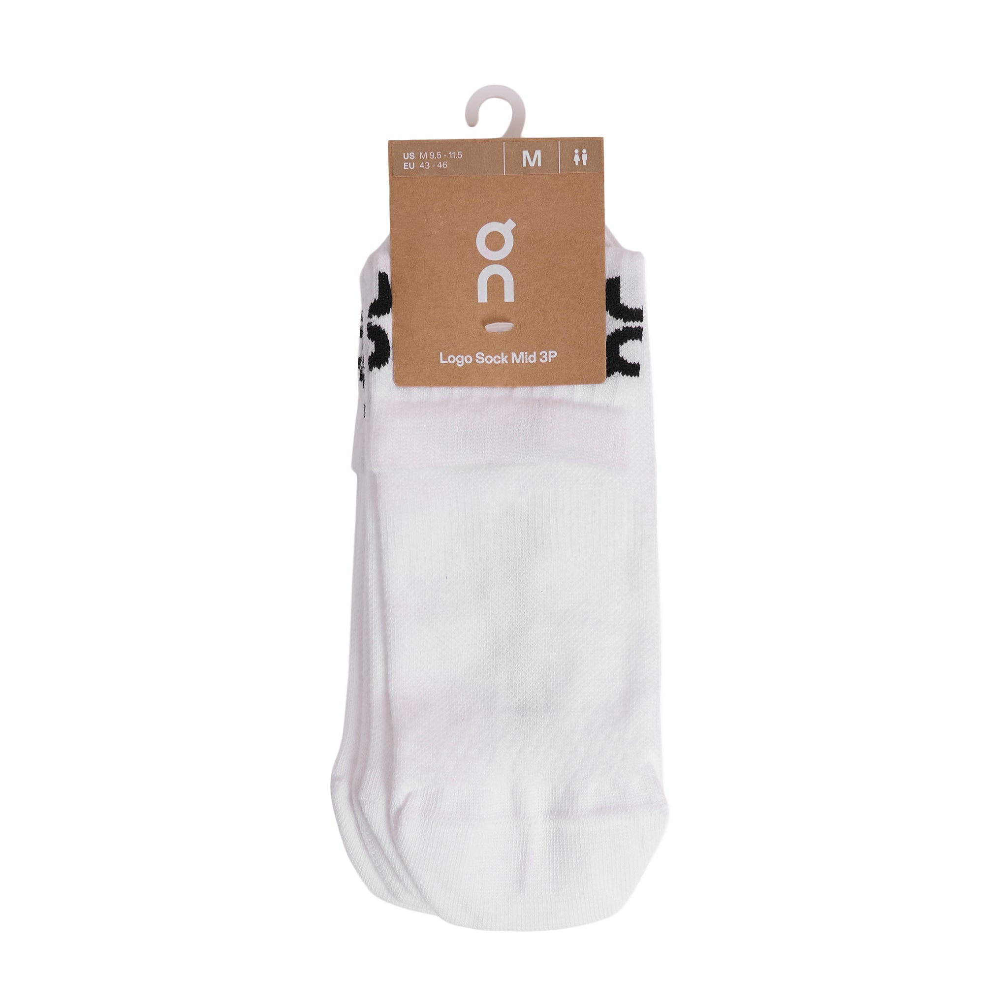 Unisex Logo Sockmid 3pk - White
