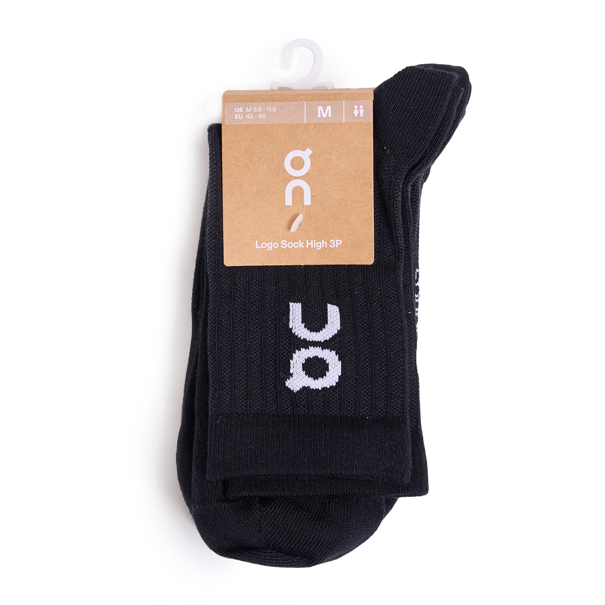 Unisex Logo Sock Hi 3pk - Black