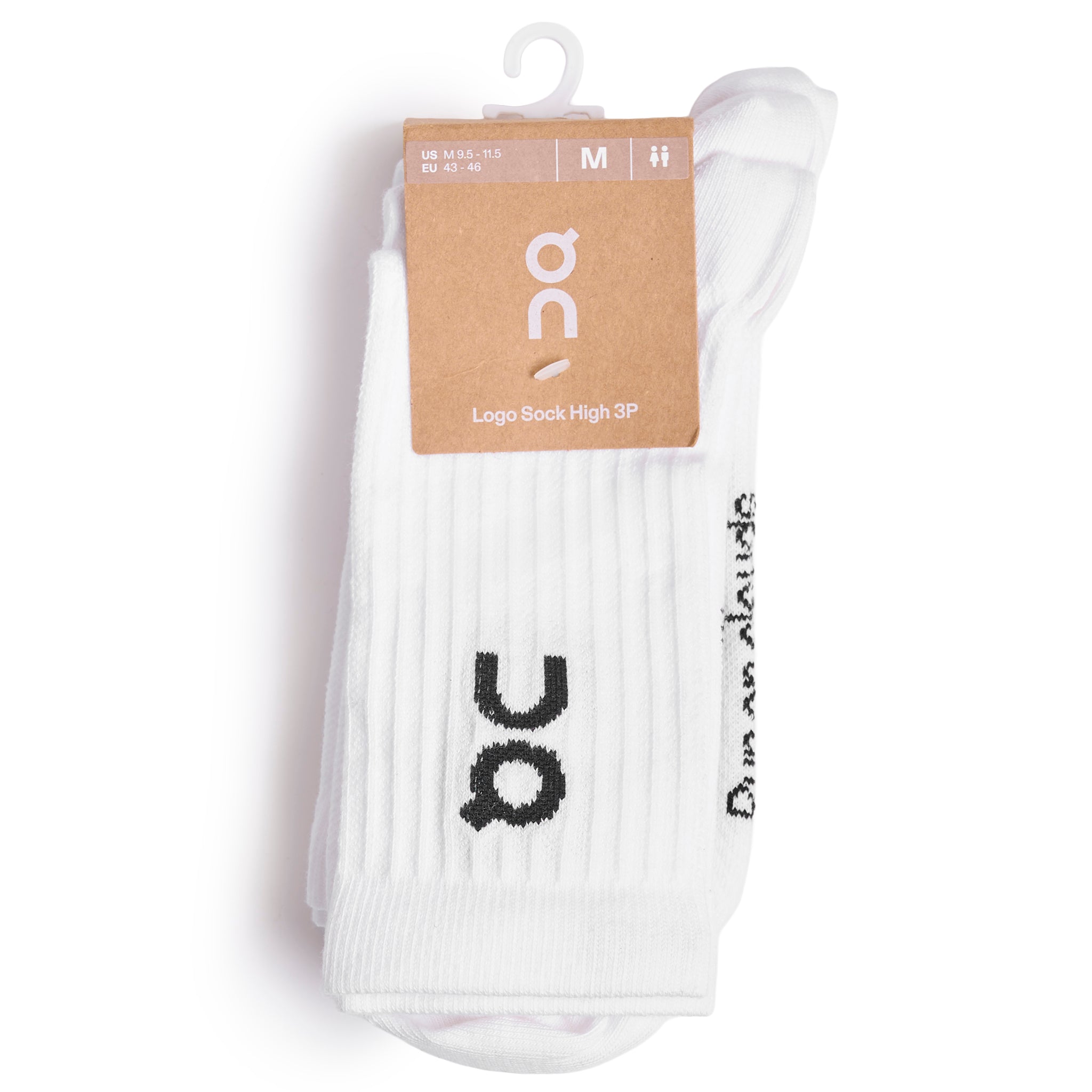 Unisex Logo Sock Hi 3pk - White