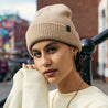 Wythe Ribbed Knit Beanie - Beige - DNA Footwear