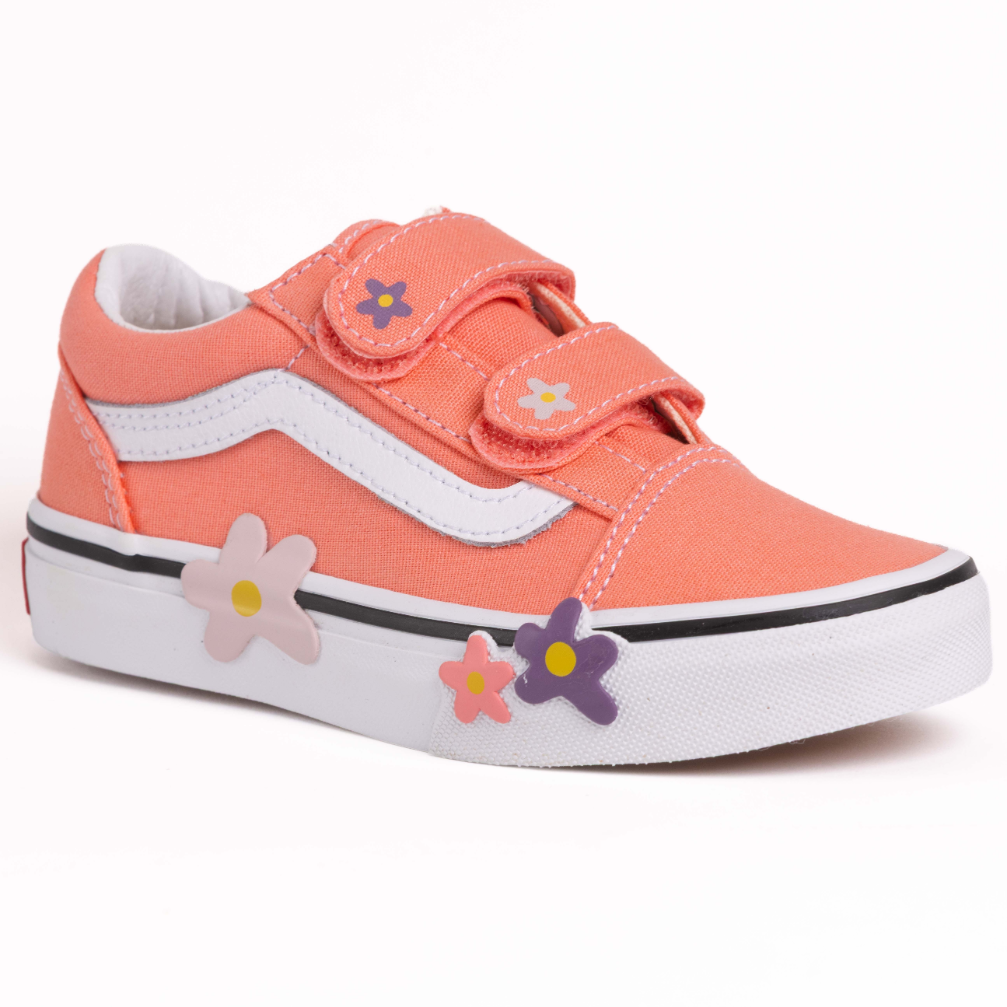 Kids Old Skool Velcro Flower -Sunset Pink