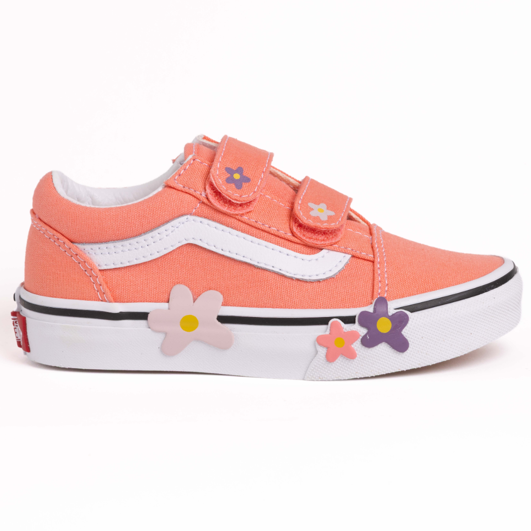 Kids Old Skool Velcro Flower -Sunset Pink