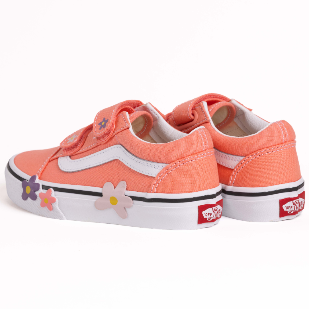 Kids Old Skool Velcro Flower -Sunset Pink