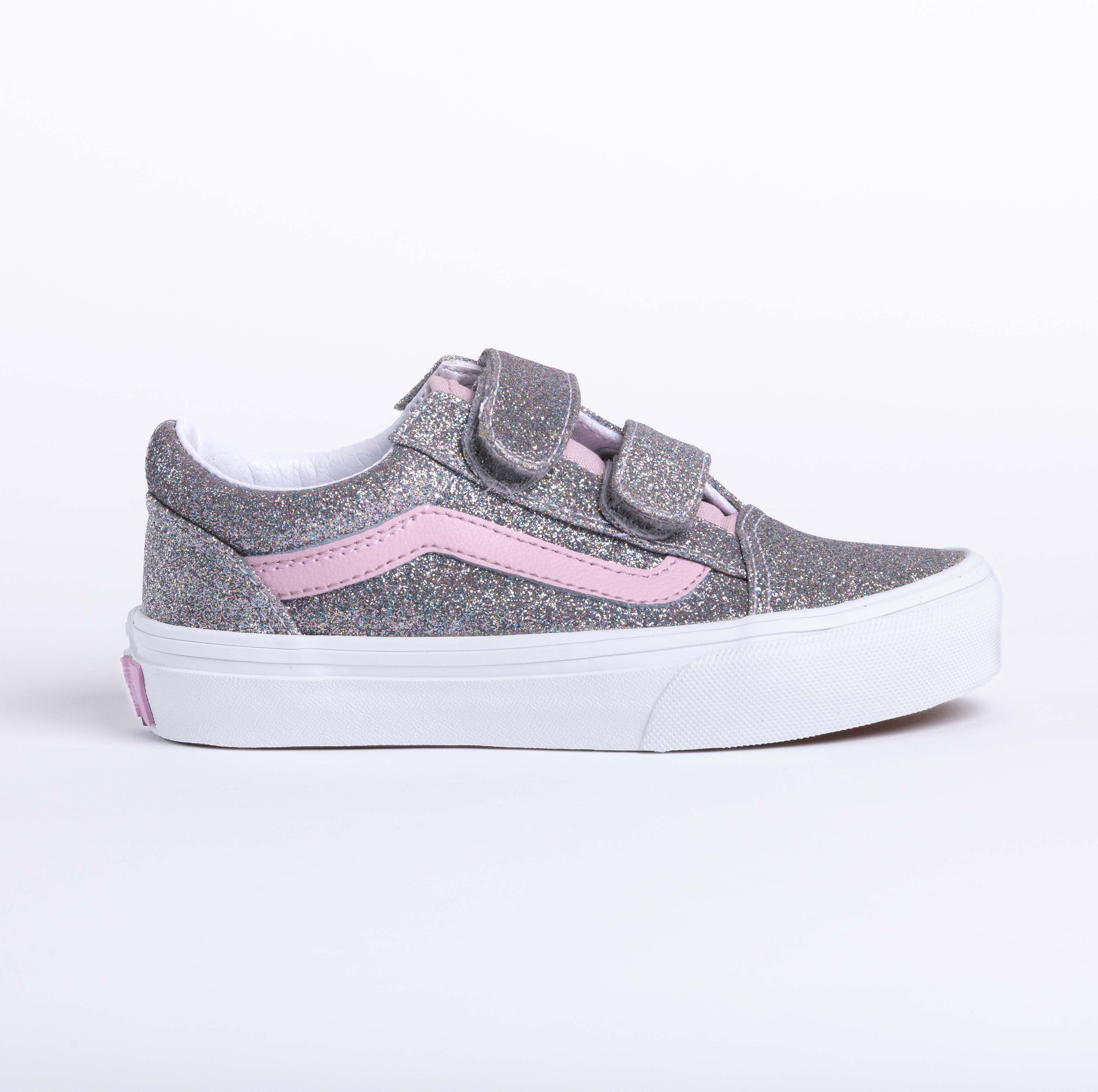 Kids Old Skool Glitter- Silver/Pewter