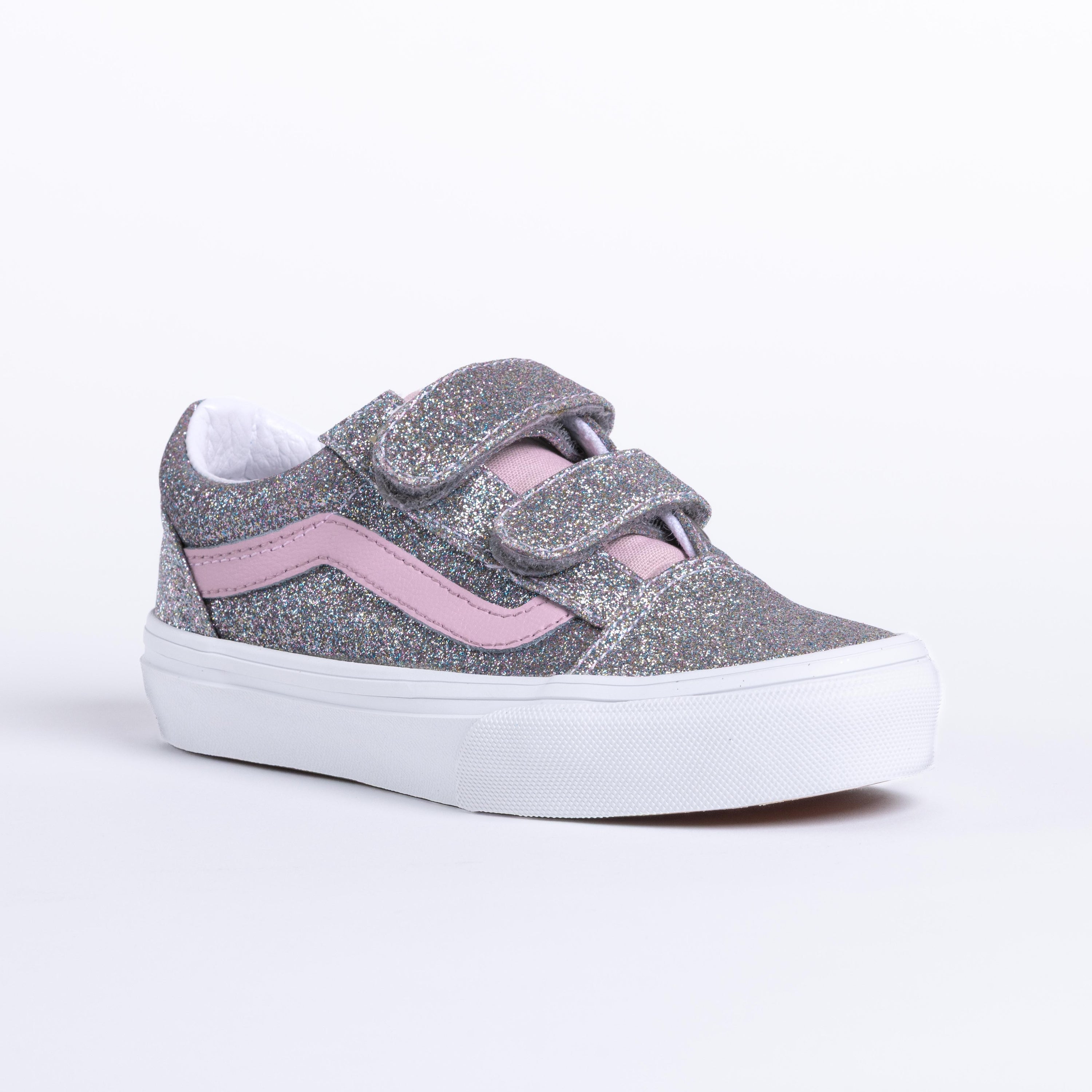 Toddler Old Skool Glitter- Silver/Pewter