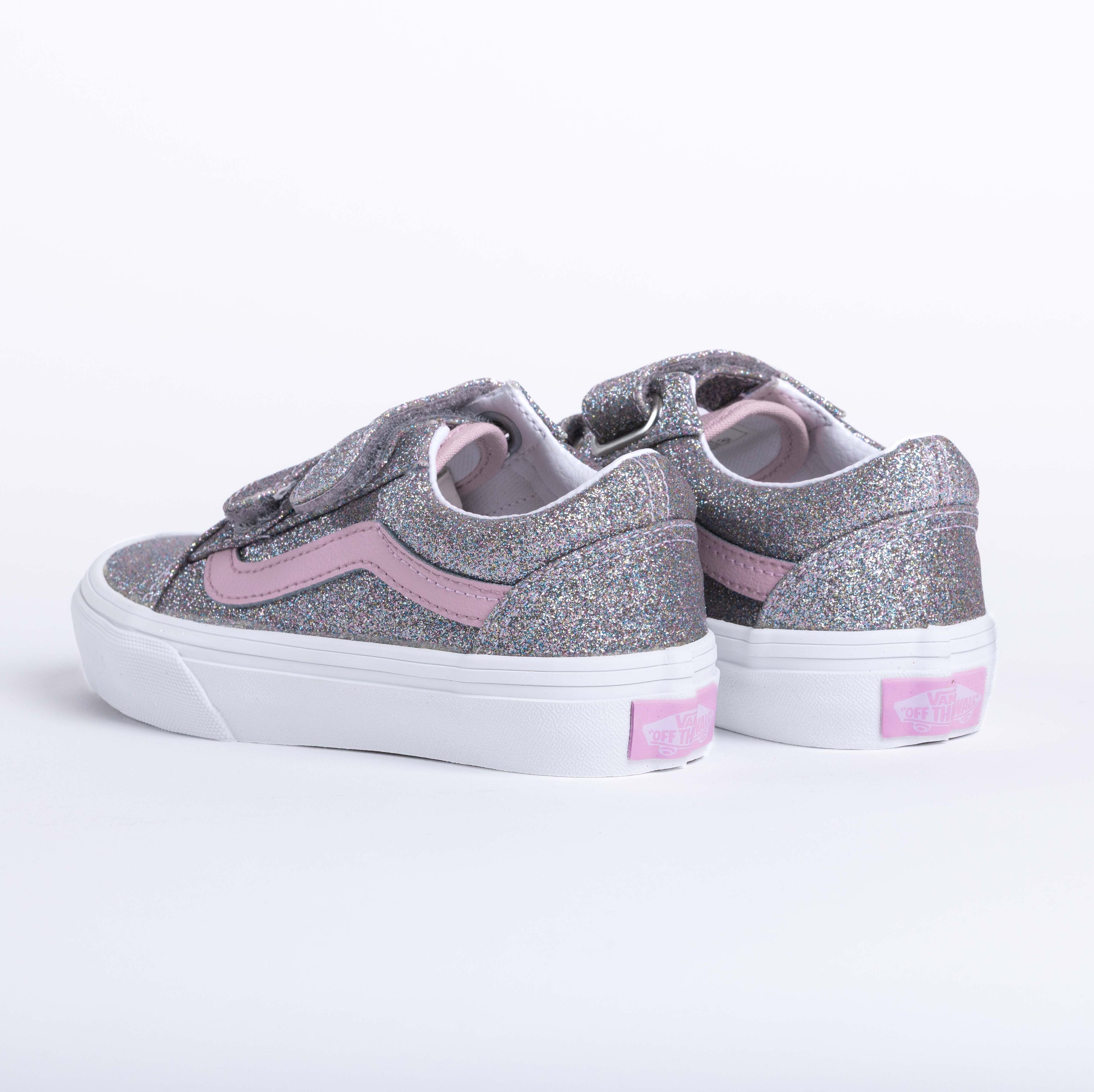 Toddler Old Skool Glitter- Silver/Pewter