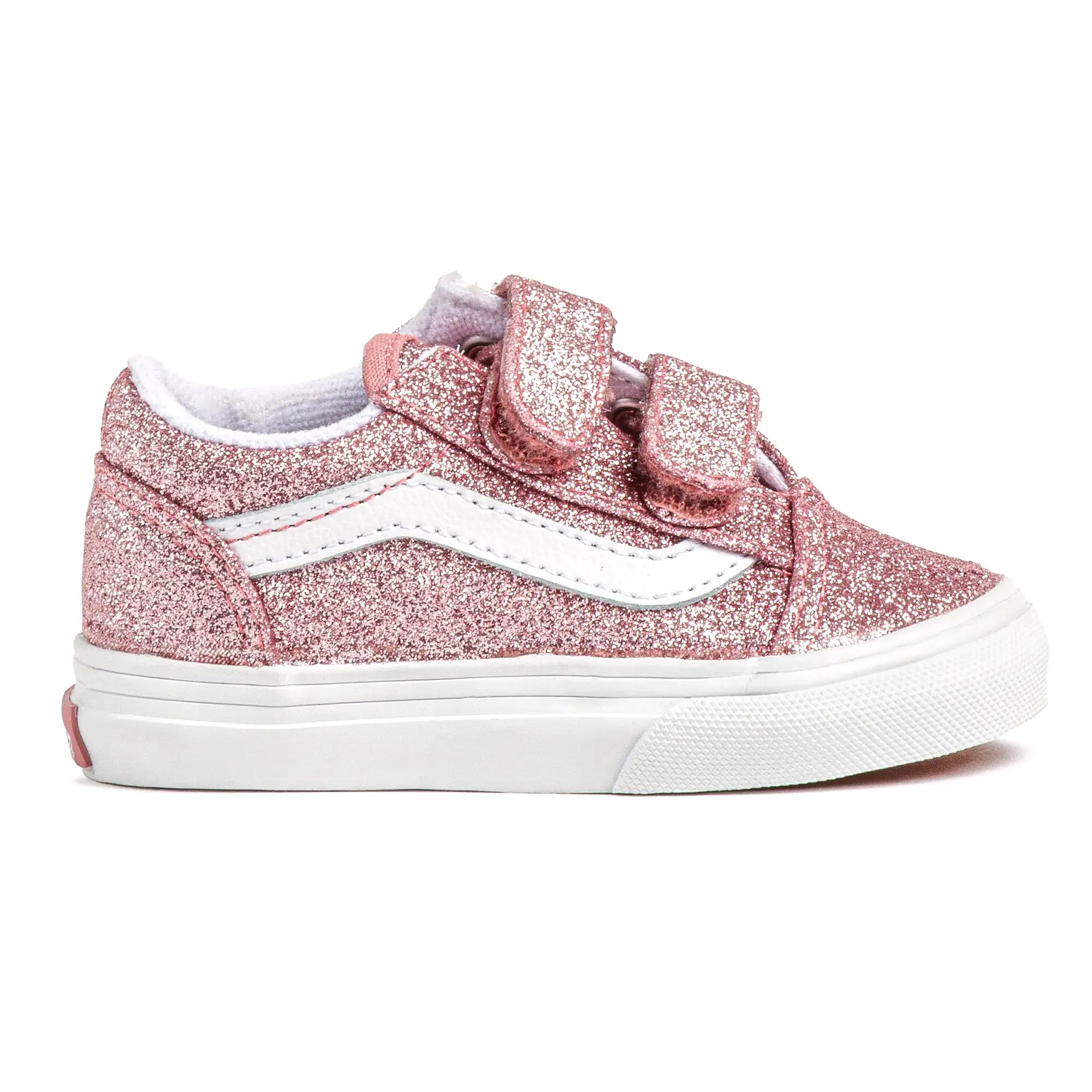 Toddlers Old Skool Velcro Glitter - Rosegold