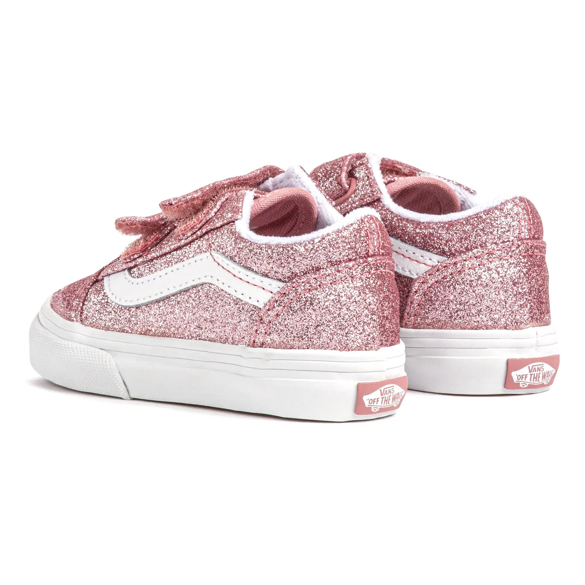Toddlers Old Skool Velcro Glitter - Rosegold