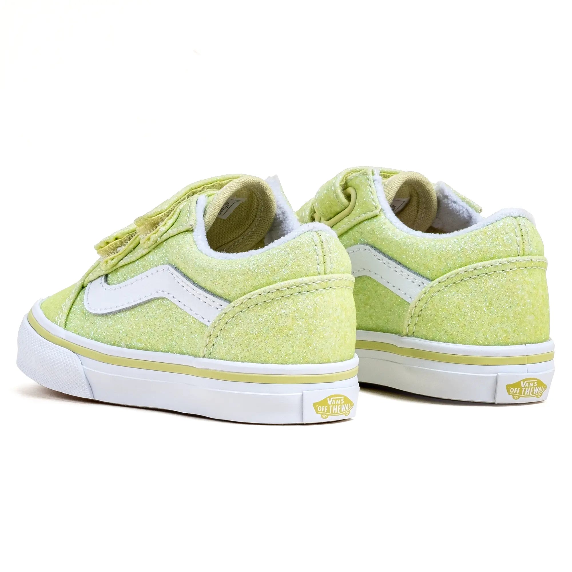 Toddlers Old Skool Velcro Glitter Lemon DNA Footwear