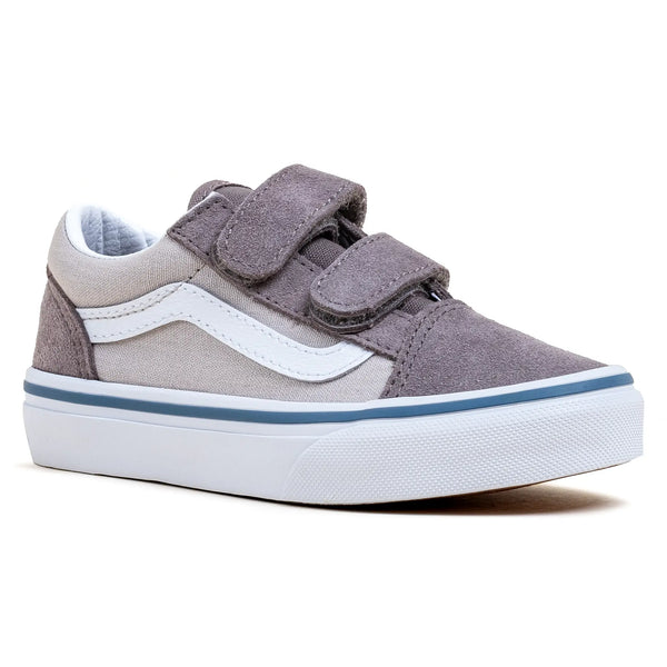 Vans Old Skool V Gray Triple Strap Hook & Loop Shoes Skate