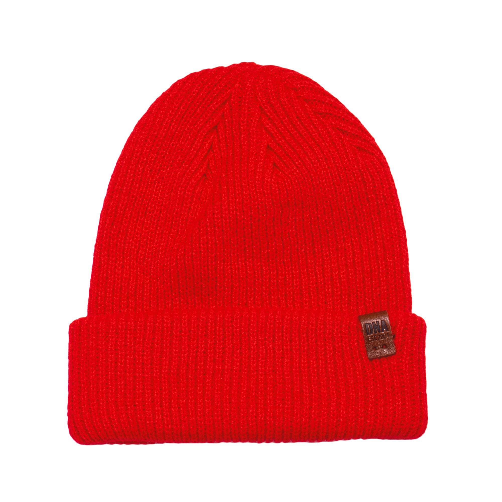 Wythe Ribbed Knit Beanie - Red - DNA Footwear