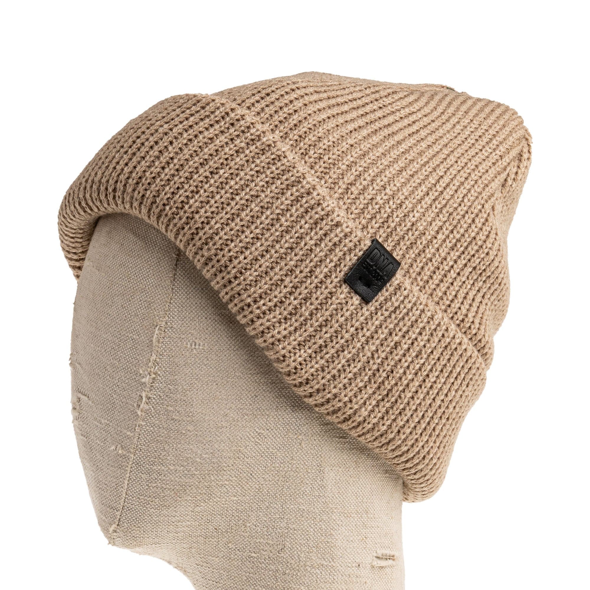 Wythe Ribbed Knit Beanie - Beige - DNA Footwear