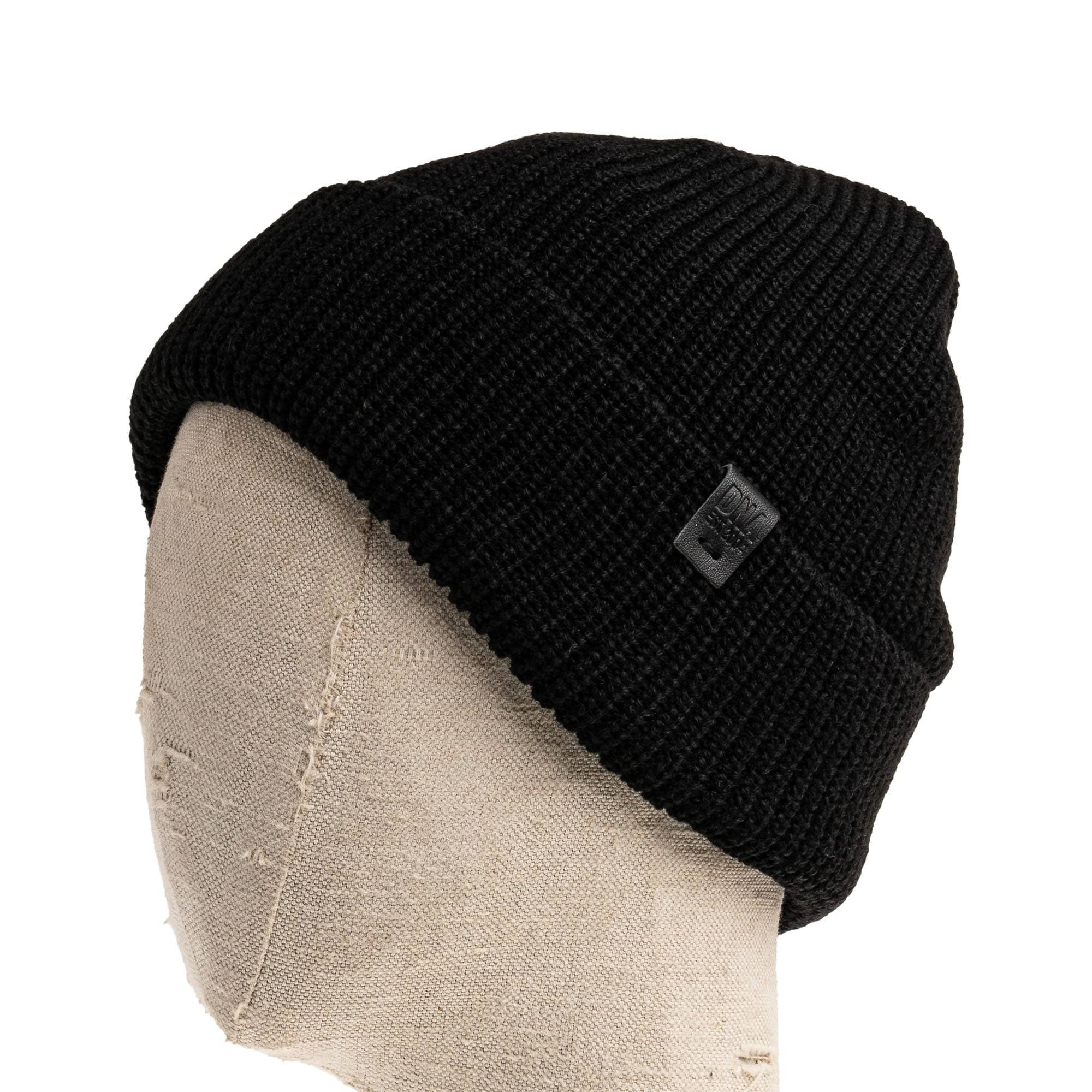 Wythe Ribbed Knit Beanie - Black - DNA Footwear