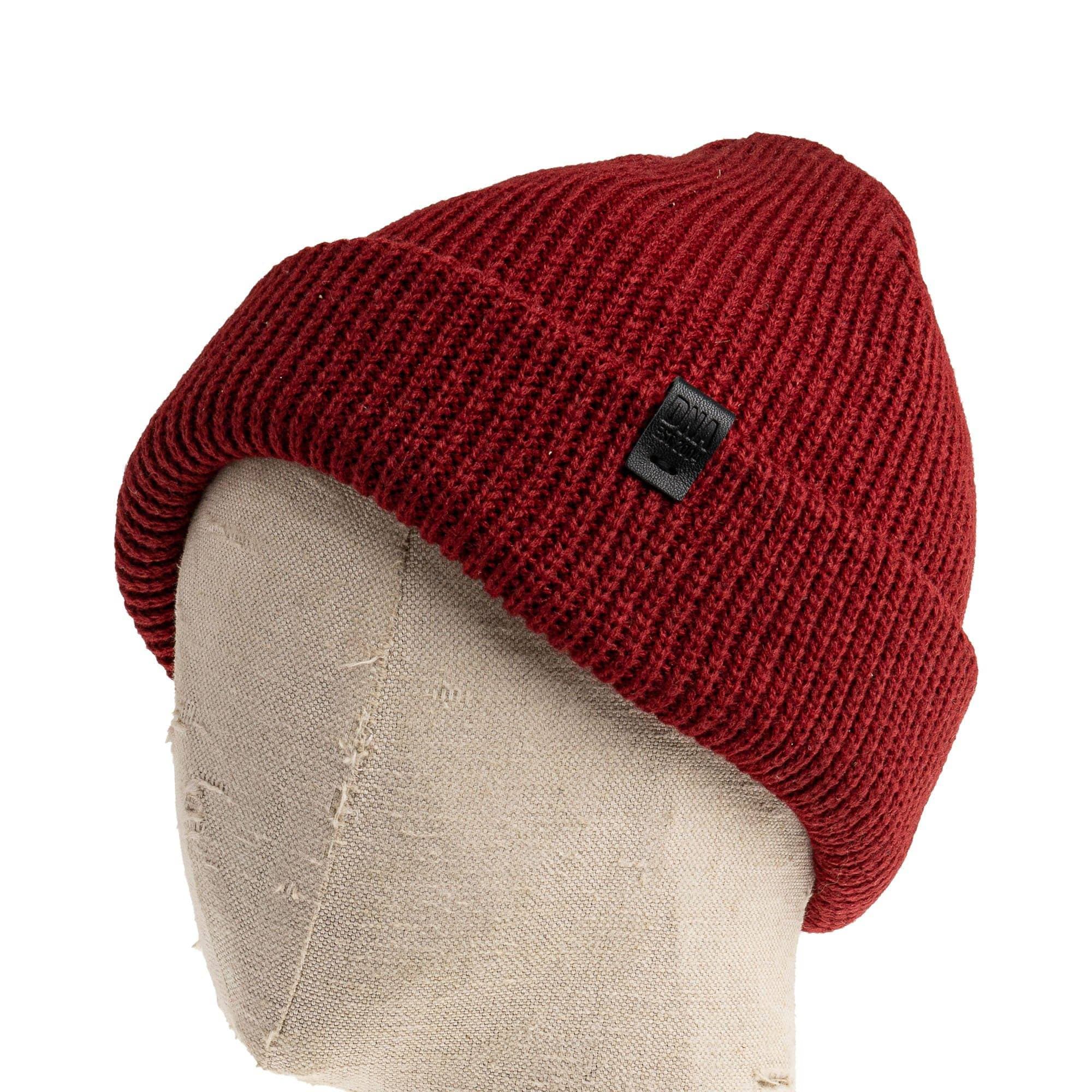 Wythe Ribbed Knit Beanie - Burgundy - DNA Footwear